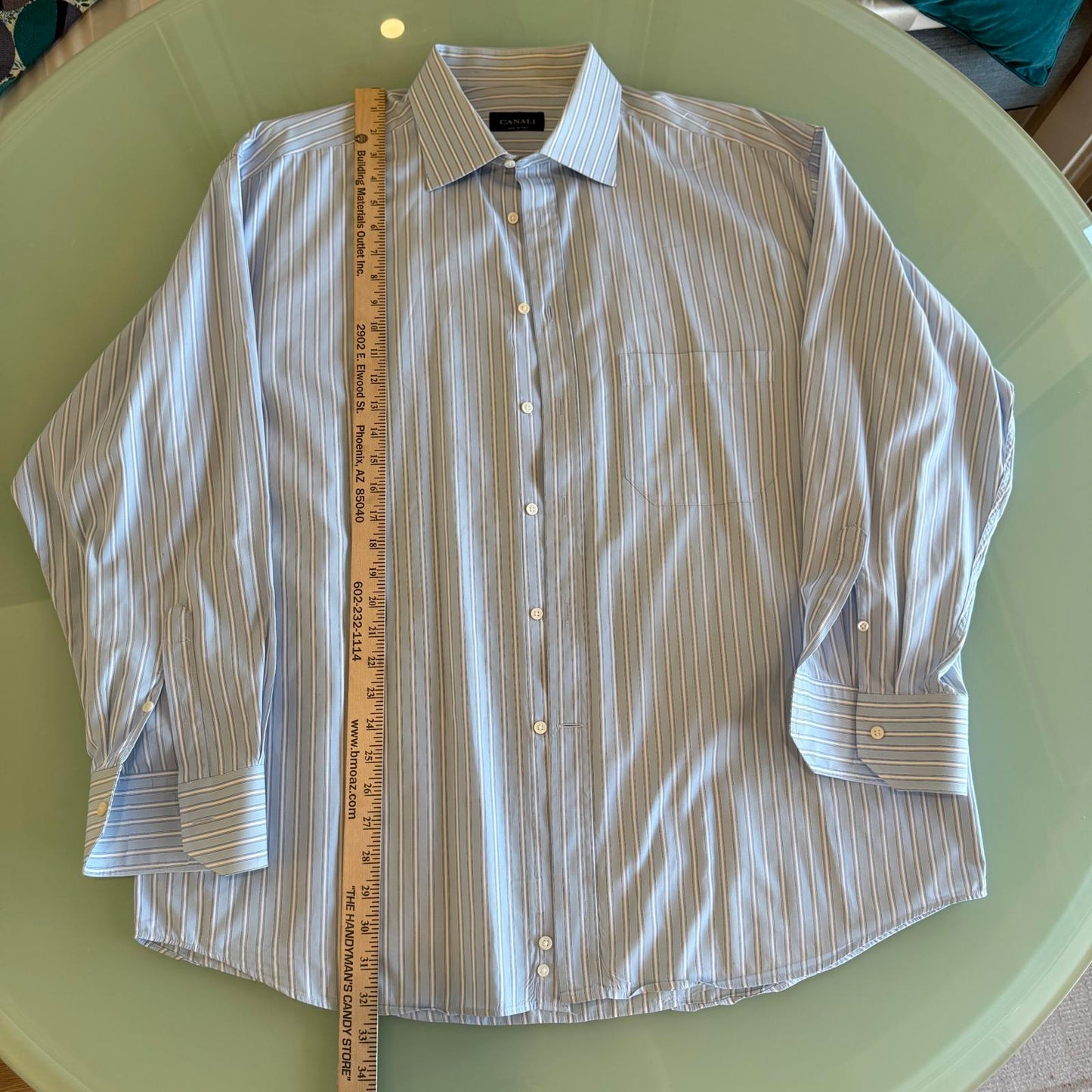 Canali Blue Striped Men's Dress Shirt