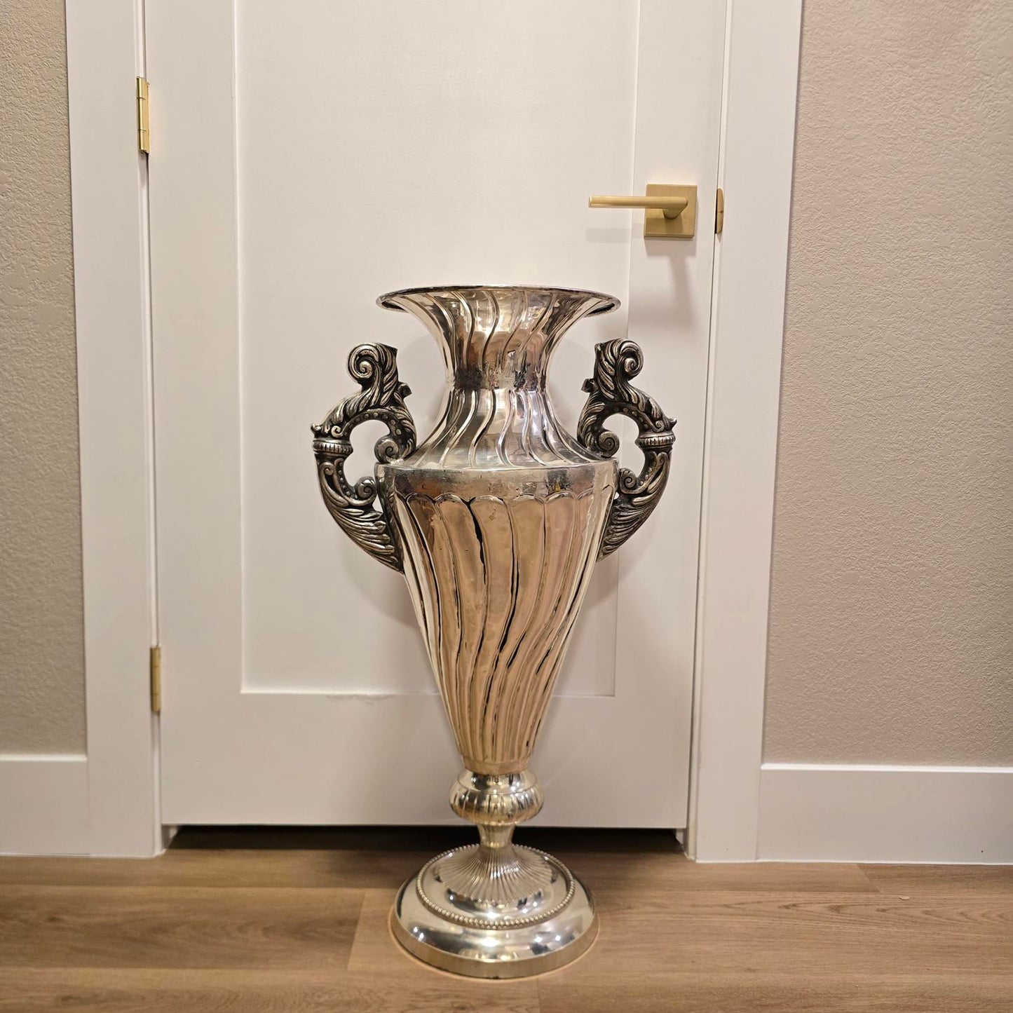 Elegant French-Style Silver-Plated Vase