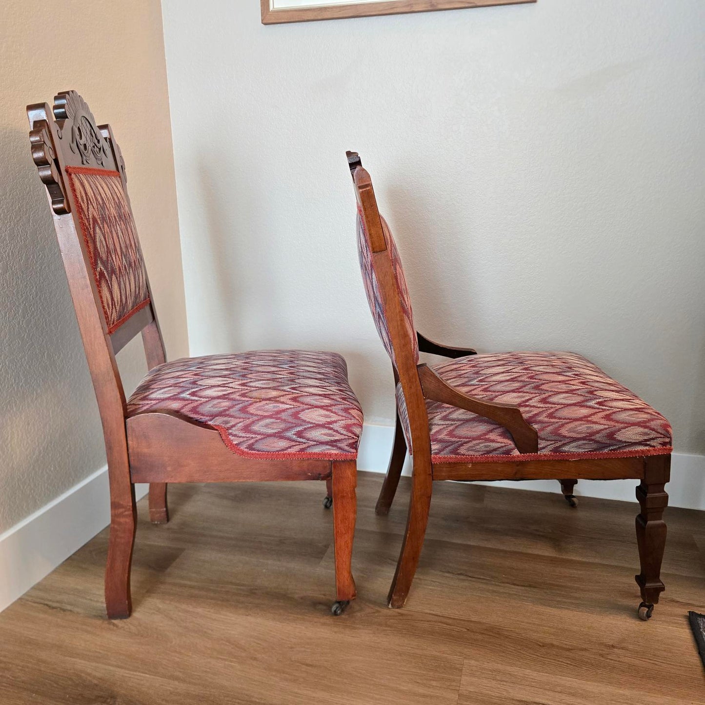 Antique Victorian Eastlake Style, Parlor Accent Chairs