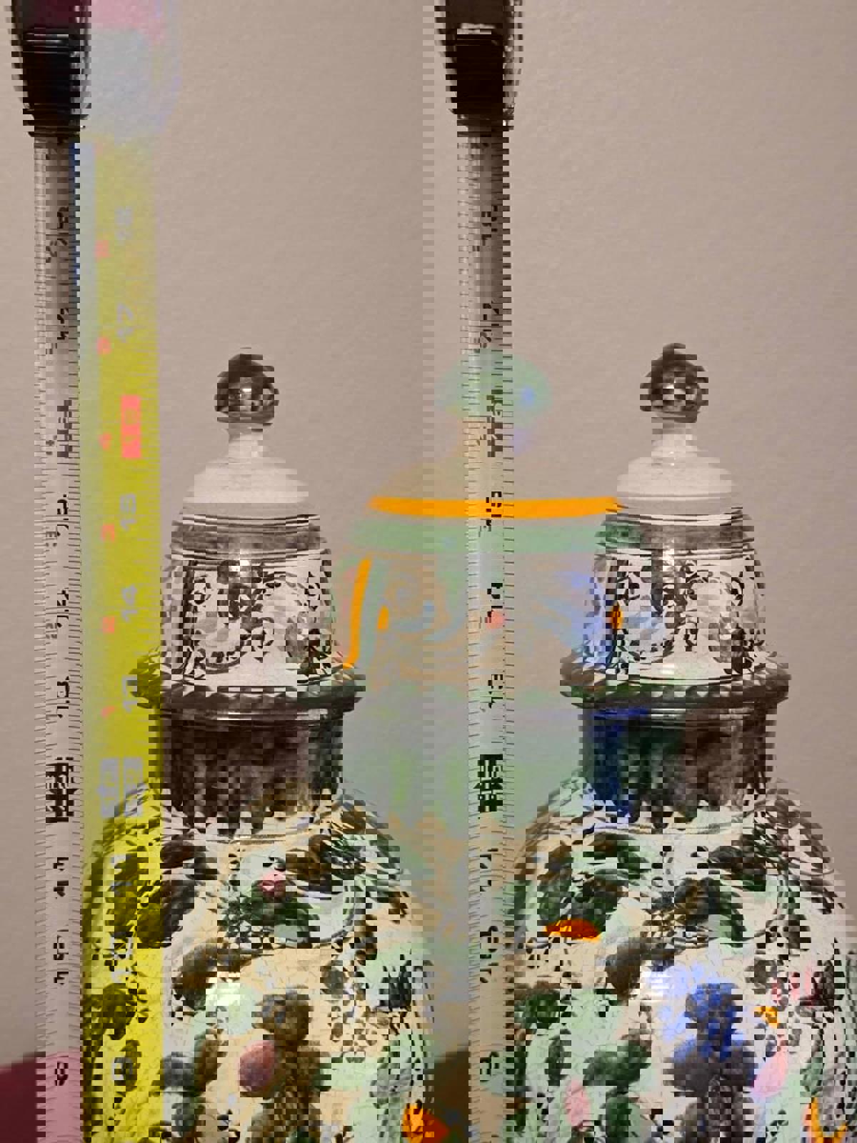 Large, Vintage Hand Painted Mexican Talavera Jar/Urn with Lid