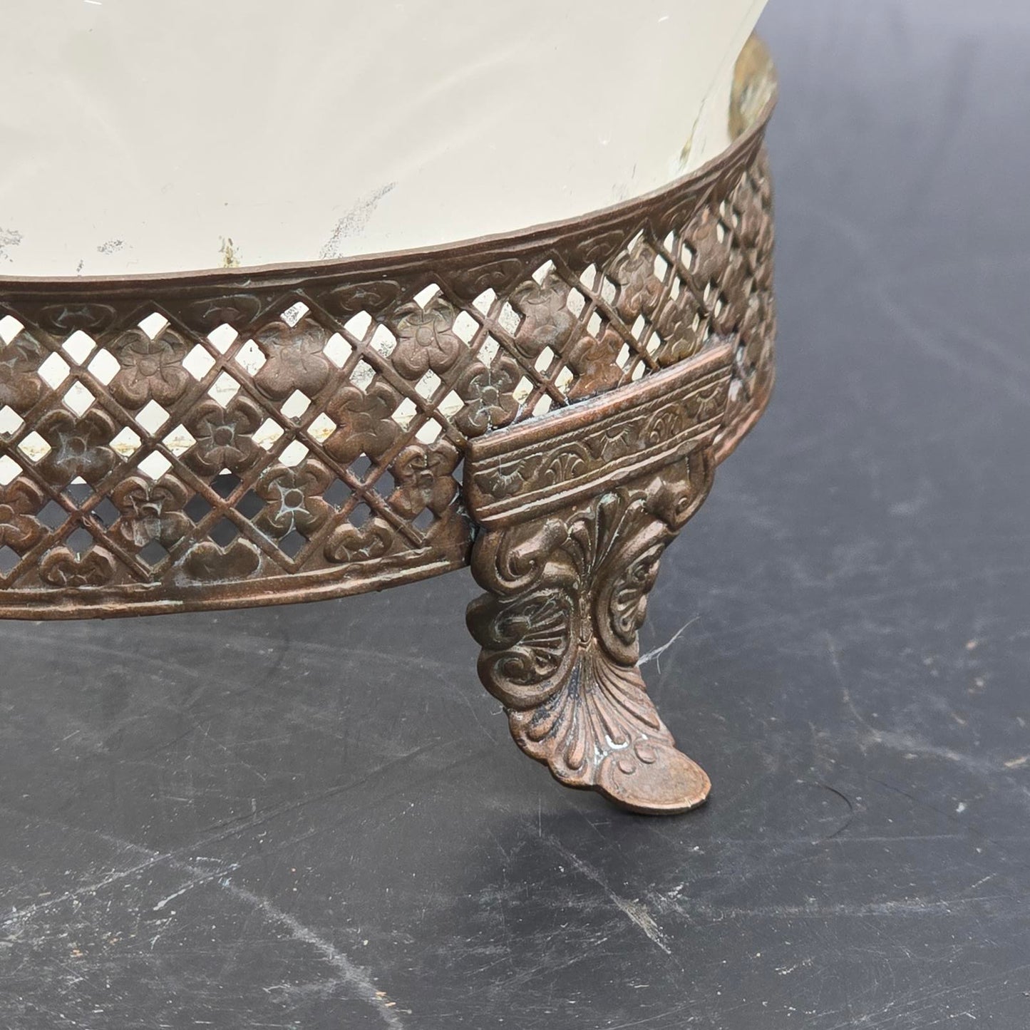 Vintage Phoenix Consolidated Glass "Poppy" Vase with Ormolu Detail