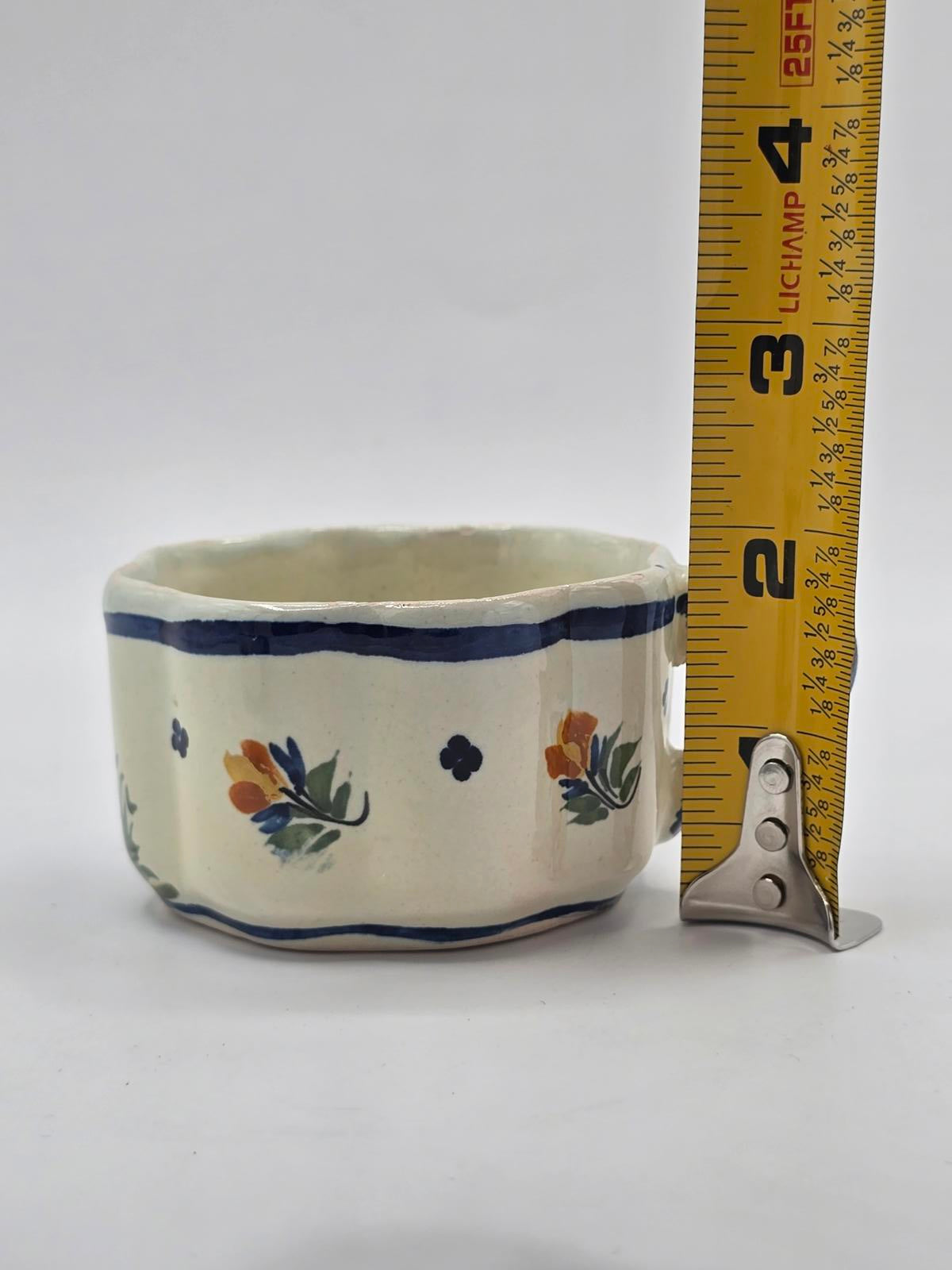 Vintage/Antique Henriot Quimper French Faience Pottery Tea Cups