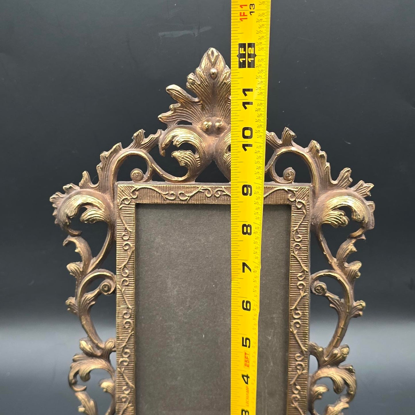 Vintage Ornate Cast Metal Frame with Antique Gold Finish
