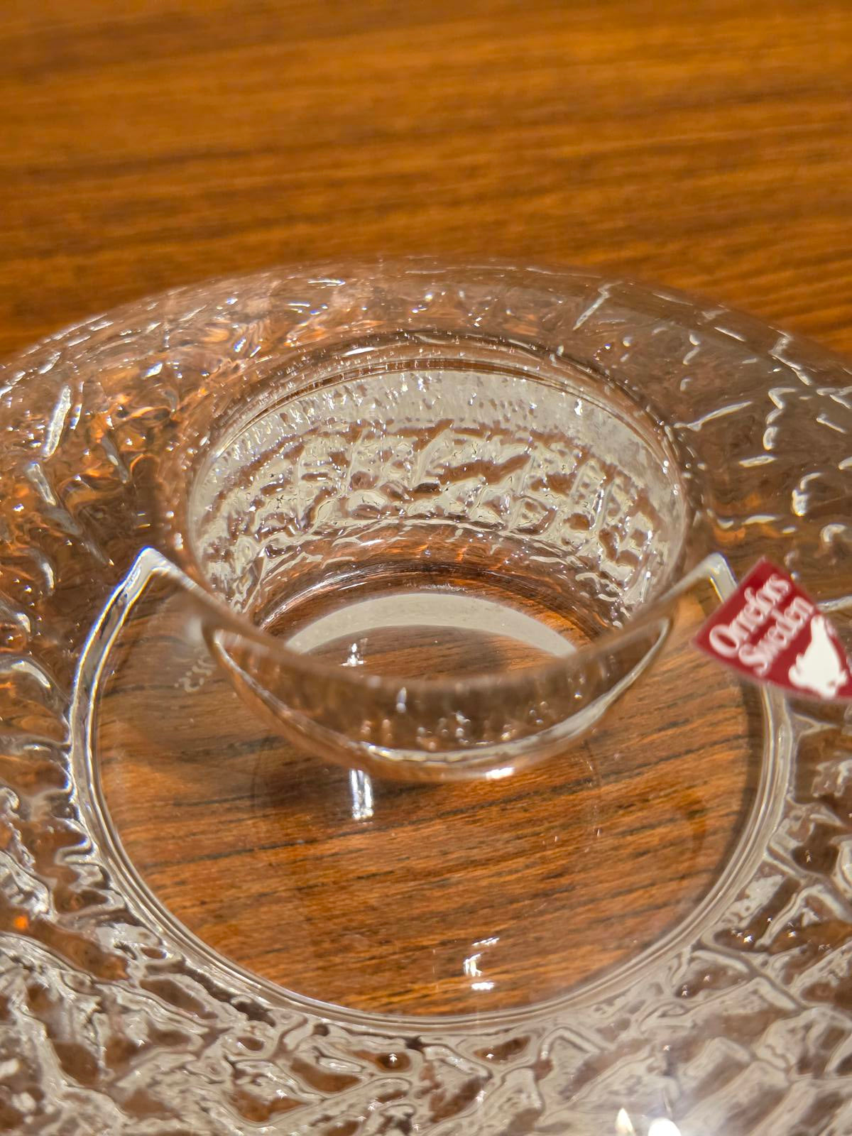 Orrefors Sweden Crystal Discus Votive Candle Holder