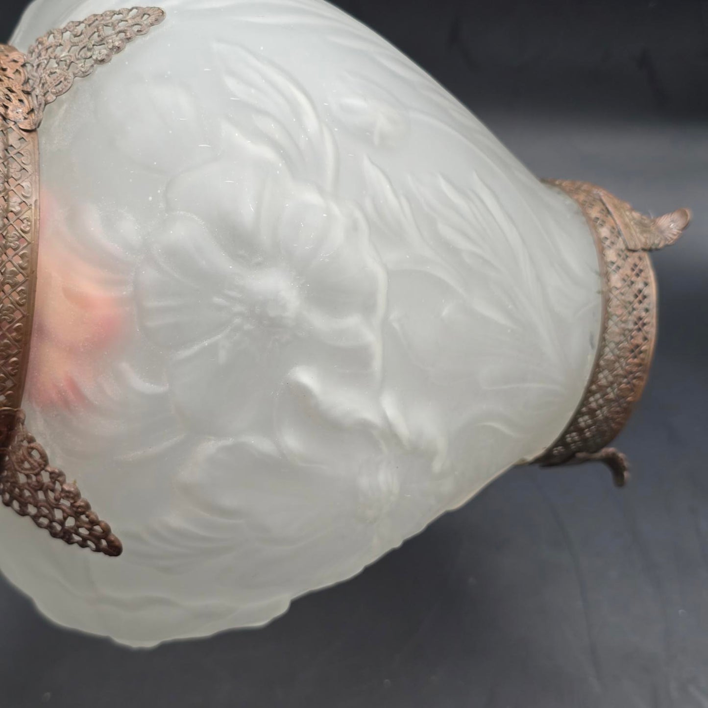 Vintage Phoenix Consolidated Glass "Poppy" Vase with Ormolu Detail