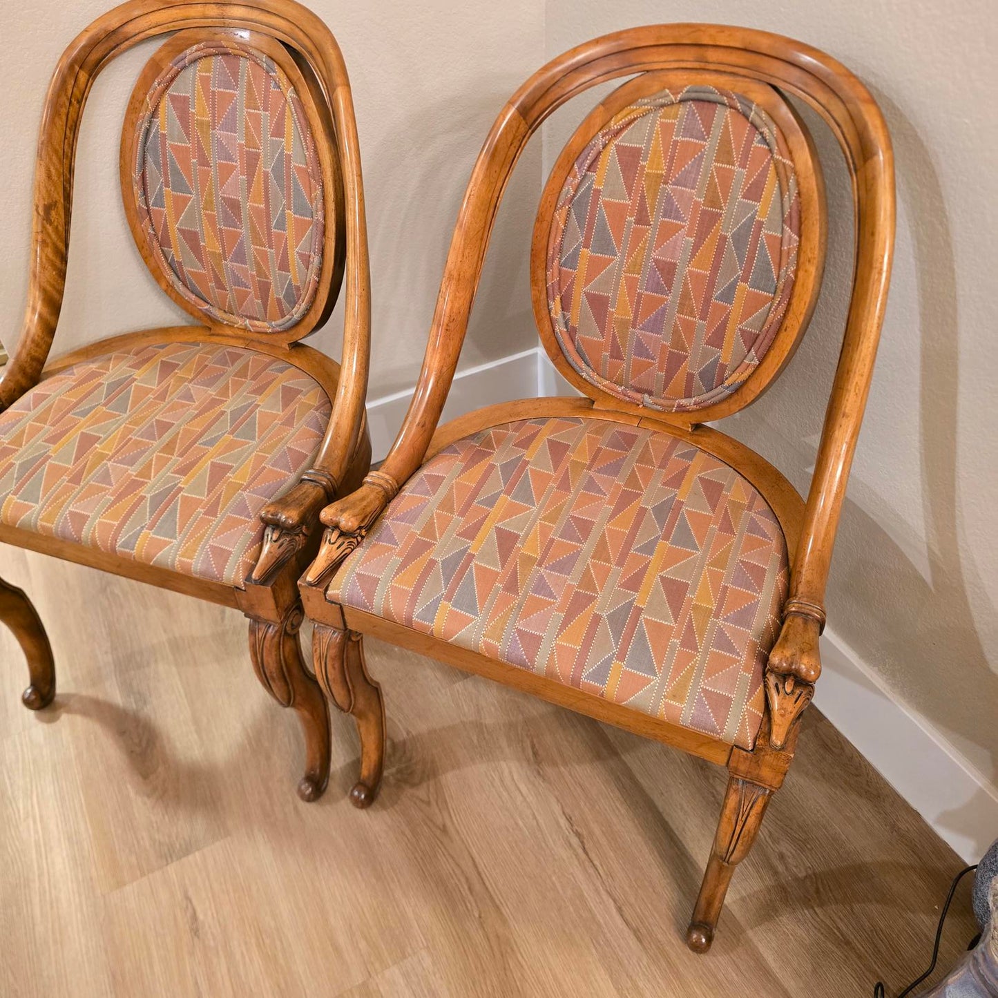 Antique 1920's French Art Deco Goosehead Dining Chairs