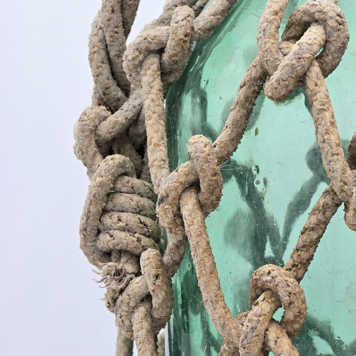 Antique Rope Wrapped Ship Bottles Pair Vintage Glass Demijohn Sake Vases 19"