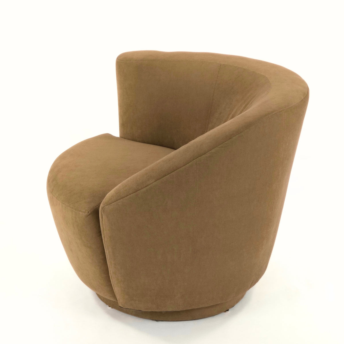 Precedent Corkscrew Swivel Chair in Taupe Upholstery