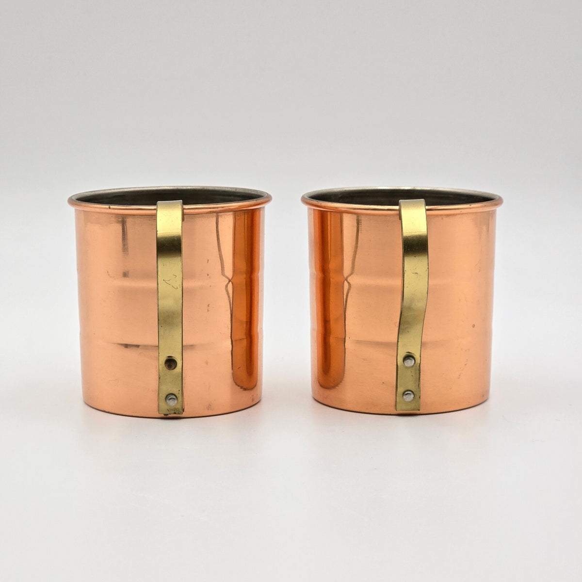 Vintage Set of Copper and Brass Mugs