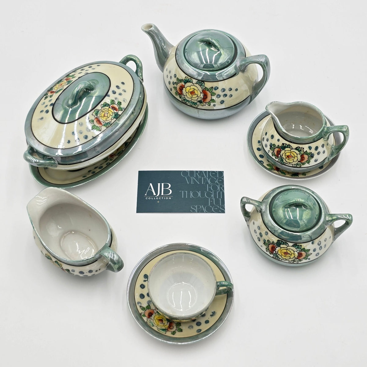Vintage Japanese "The Little Hostess" Children's Lusterware Tea Set