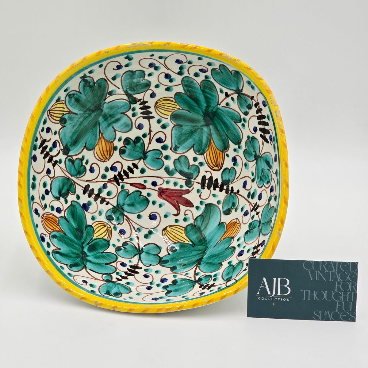 Deruta Hand-Painted Italian Ceramic Serving Bowl