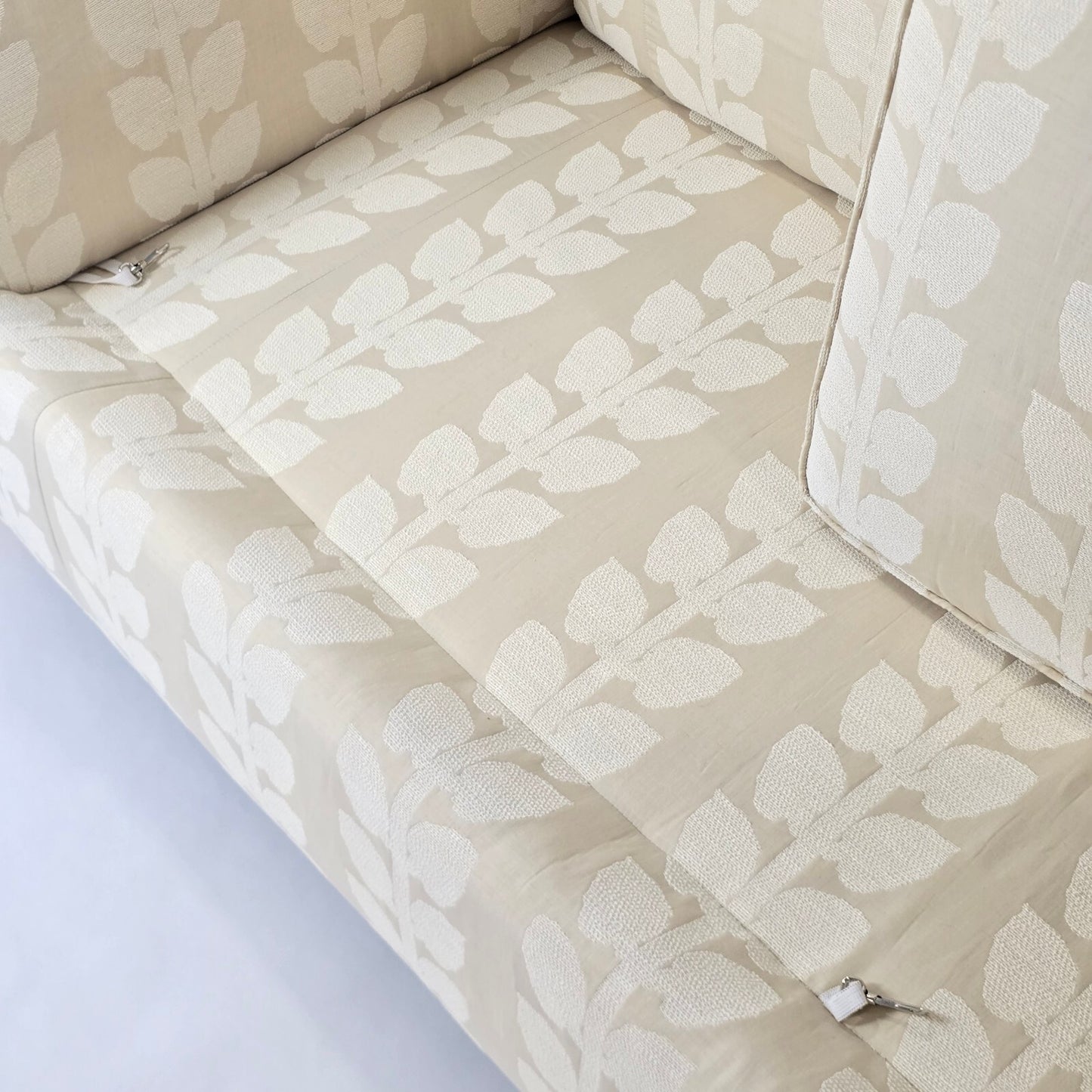 Kravet Luxury Custom Upholstered Sofa - Cream Botanical Print (87")
