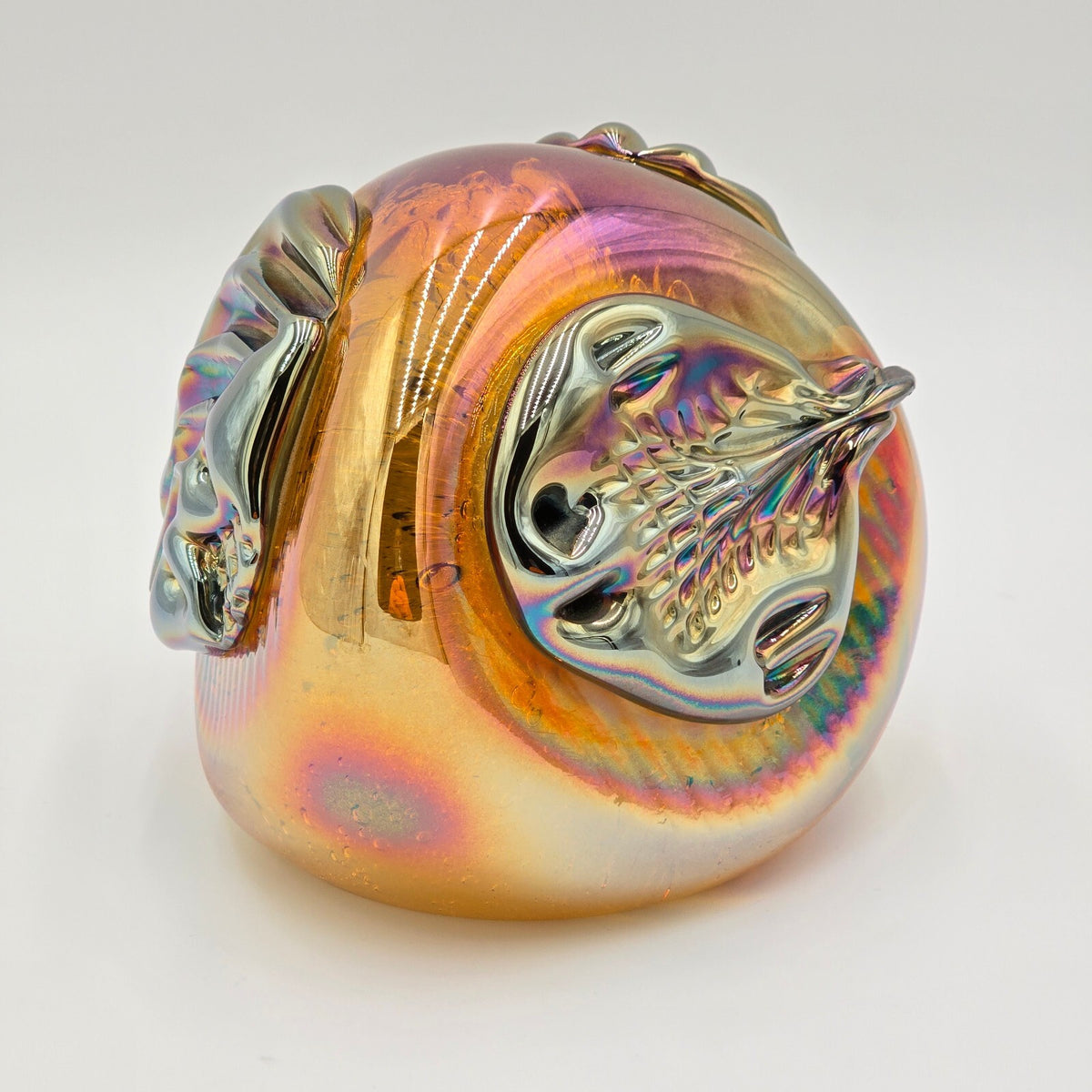 Vintage Rollin Karg Magnum Art Glass Paperweight Sculpture, Signed 2002