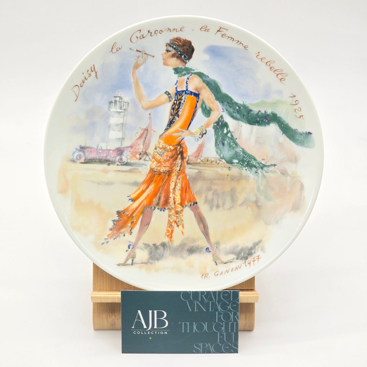 Vintage D'Arceau Limoges Daisy La Garconne 1925 Art Deco Plate 1977