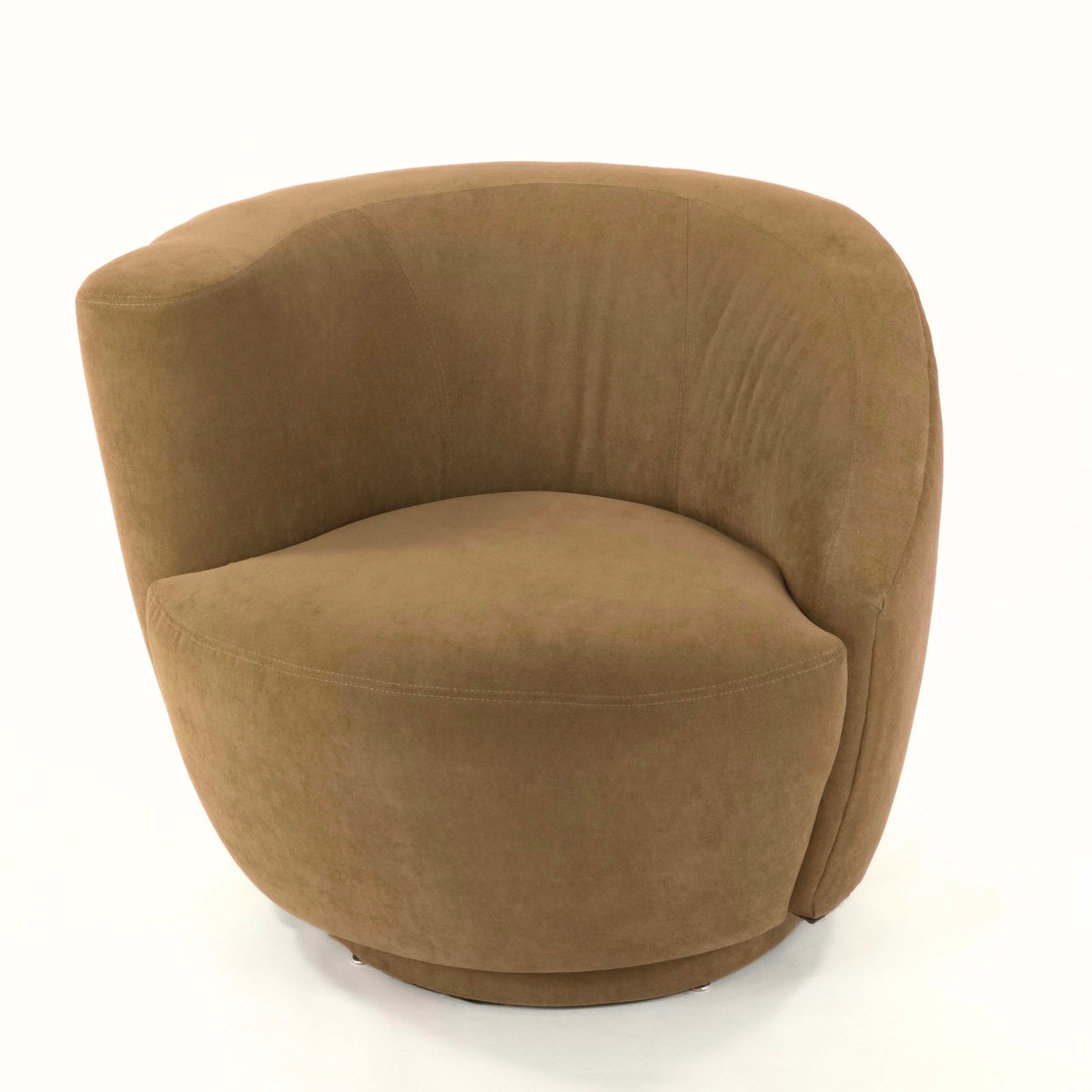 Precedent Corkscrew Swivel Chair in Taupe Upholstery