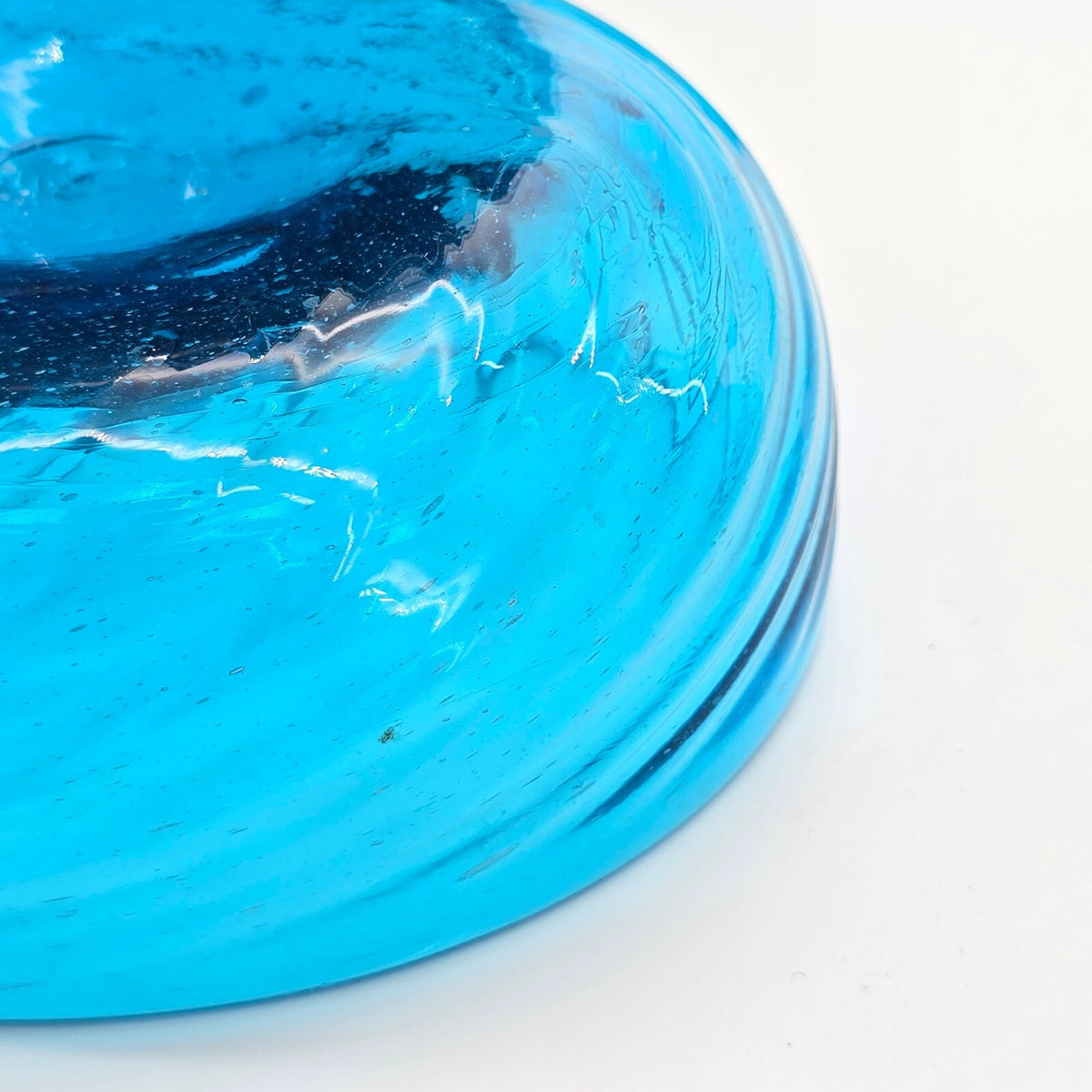Vintage Mexican Blue Swirl Glass Bowls Set of 8 Ávalos Style