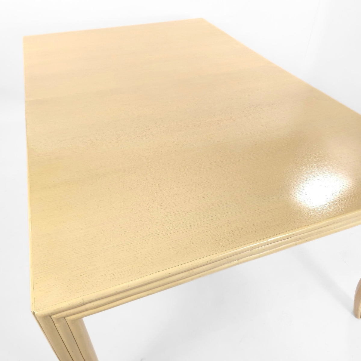 Vintage McGuire San Francisco Cream Wood Dining Table Faux Bamboo 73"
