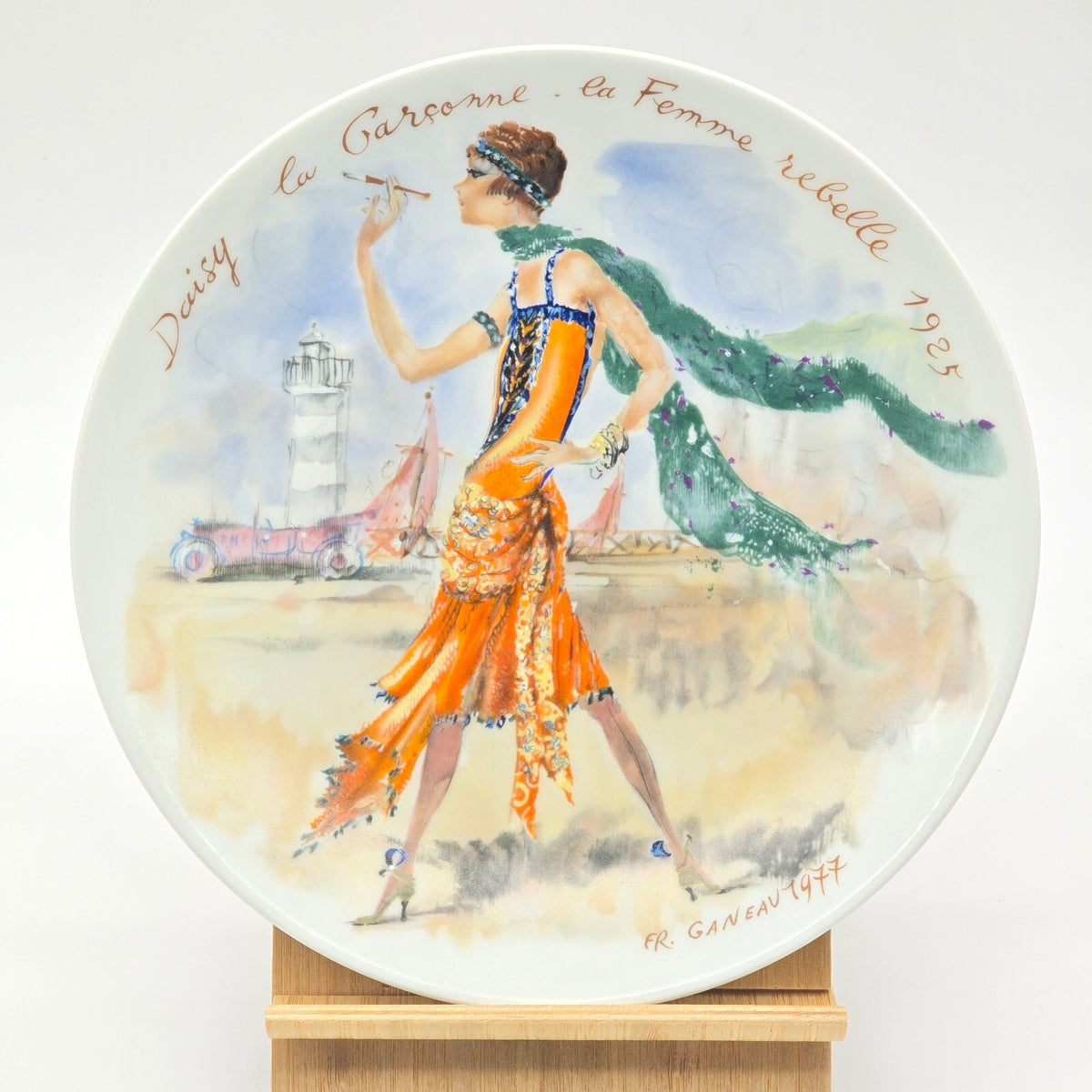 Vintage D'Arceau Limoges Daisy La Garconne 1925 Art Deco Plate 1977