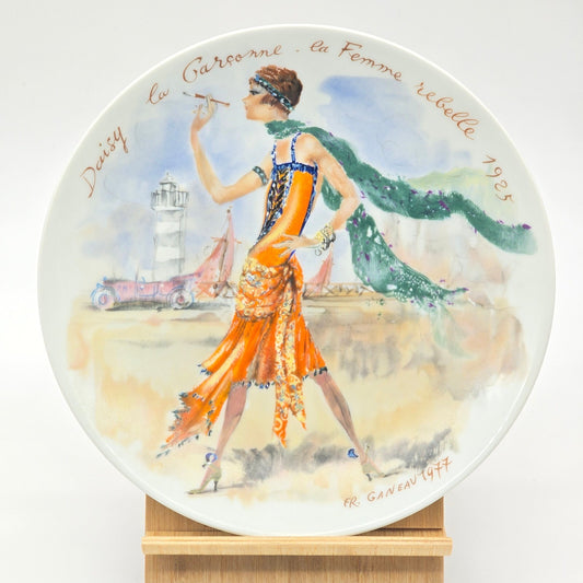 Vintage D'Arceau Limoges Daisy La Garconne 1925 Art Deco Plate 1977