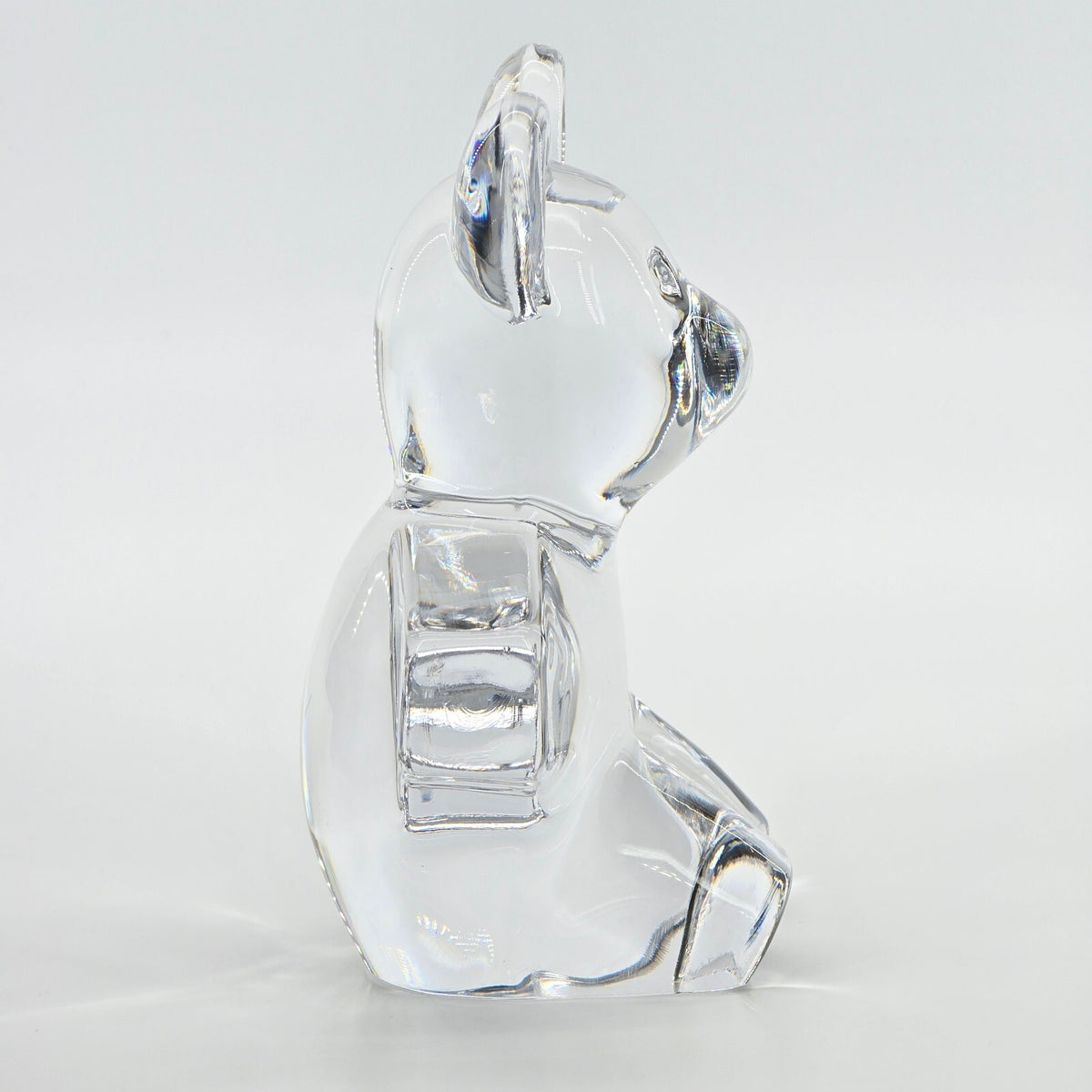 Vintage Daum France Signed Crystal Teddy Bear 5.5" Figurine / Paperweight