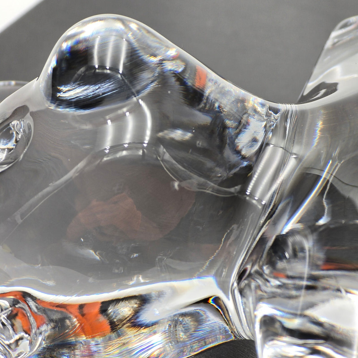 Vintage Daum France Signed Crystal Teddy Bear 5.5" Figurine / Paperweight