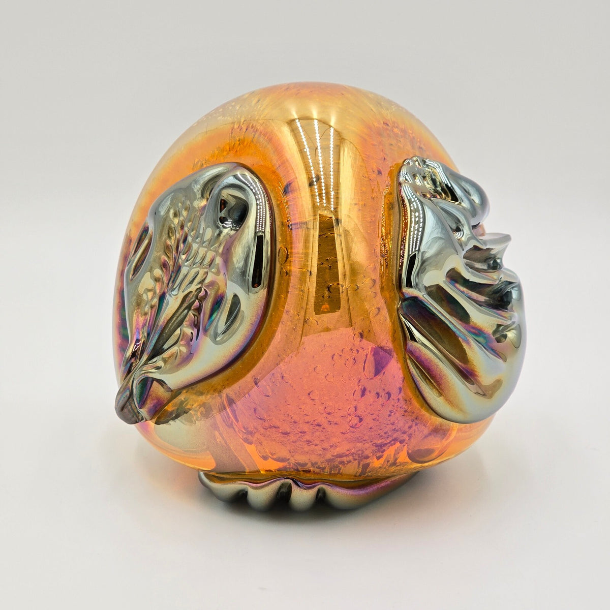 Vintage Rollin Karg Magnum Art Glass Paperweight Sculpture, Signed 2002