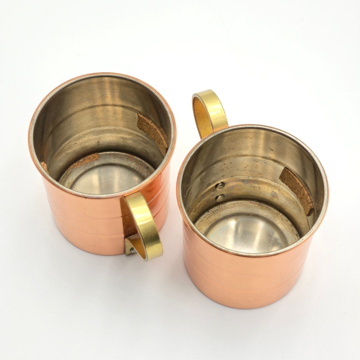 Vintage Set of Copper and Brass Mugs