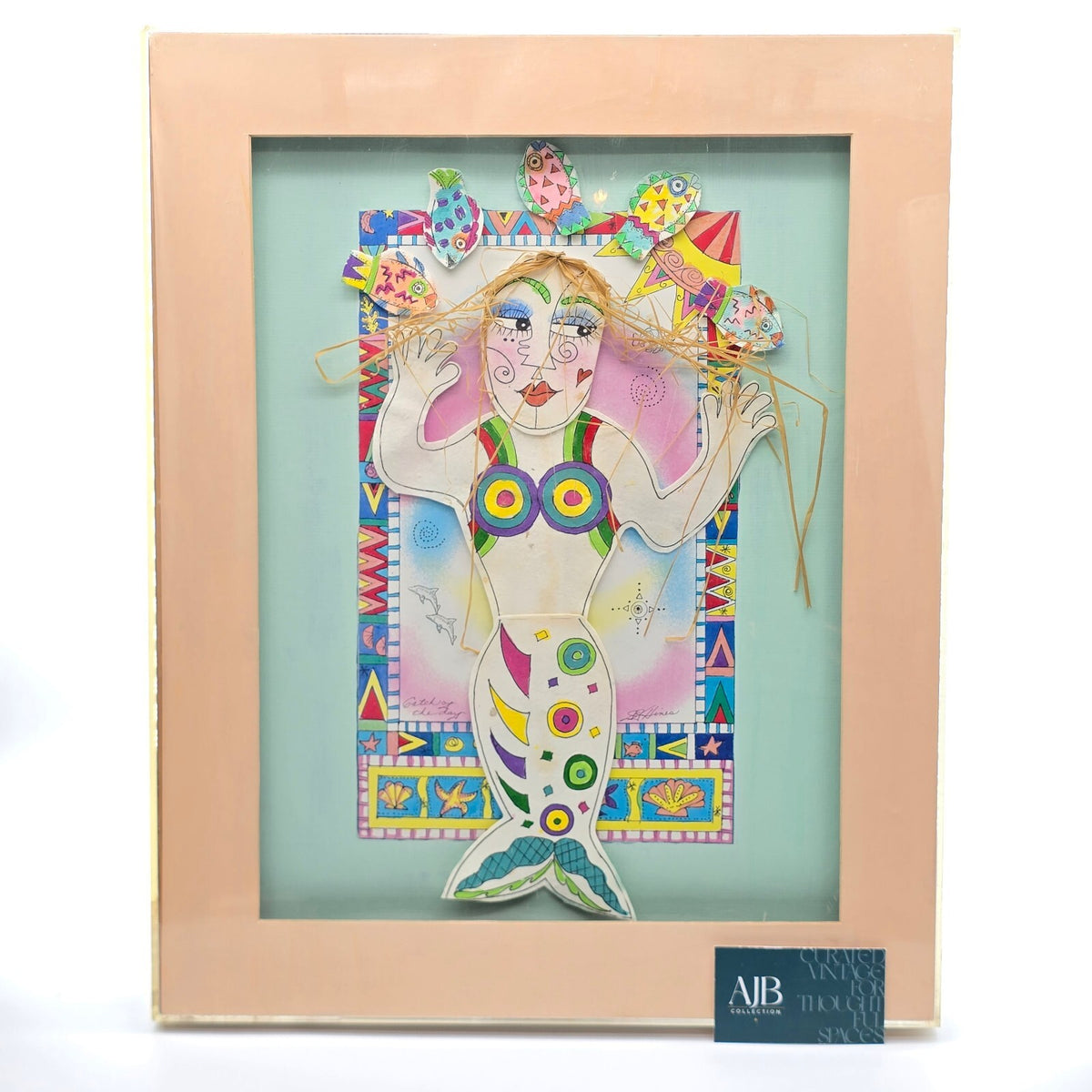 Catch of the Day - Original 3D Mermaid Shadowbox Wall Art - JJ Heine Folk Art