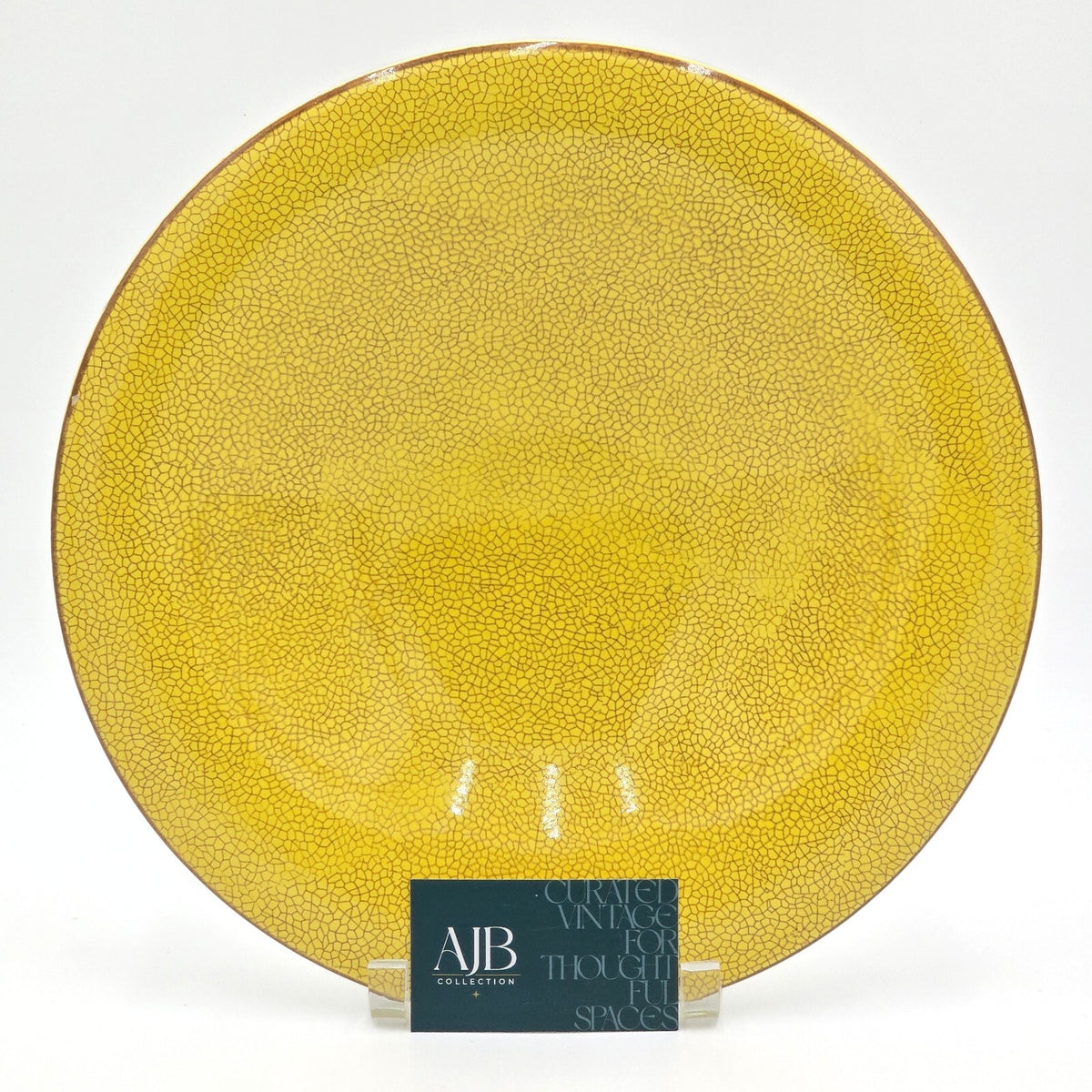 Vintage Rosenthal Keramik Yellow Crackle Glaze Serving Bowl Art Deco Germany