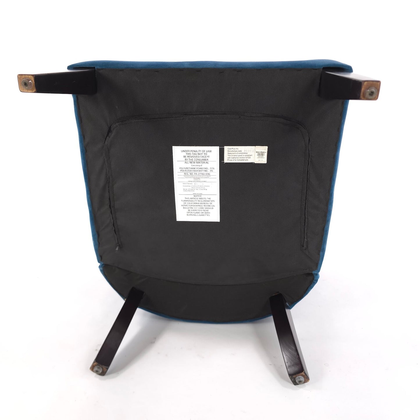 Contemporary/MCM World Market Peacock Blue "Quincy" Accent Chair