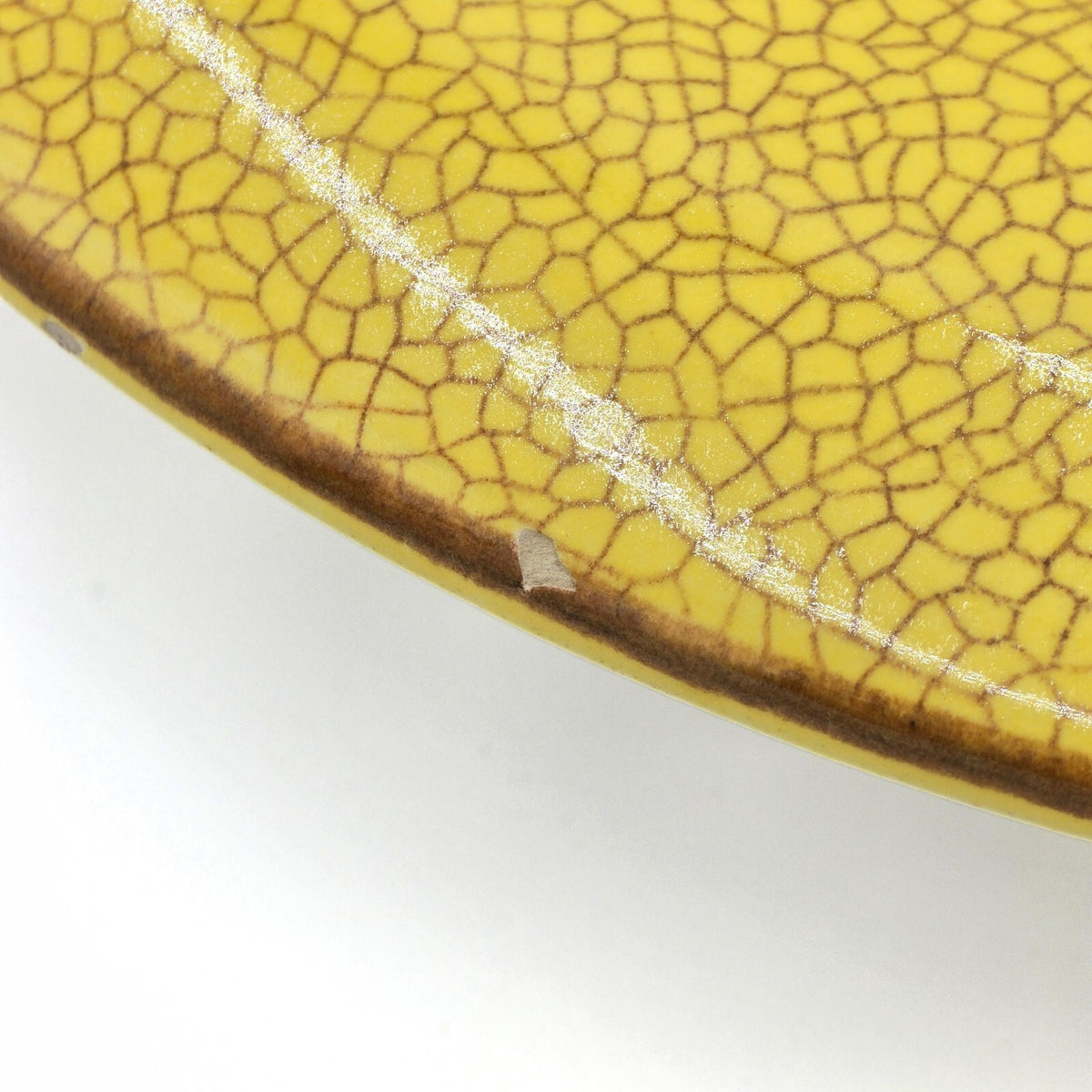 Vintage Rosenthal Keramik Yellow Crackle Glaze Serving Bowl Art Deco Germany