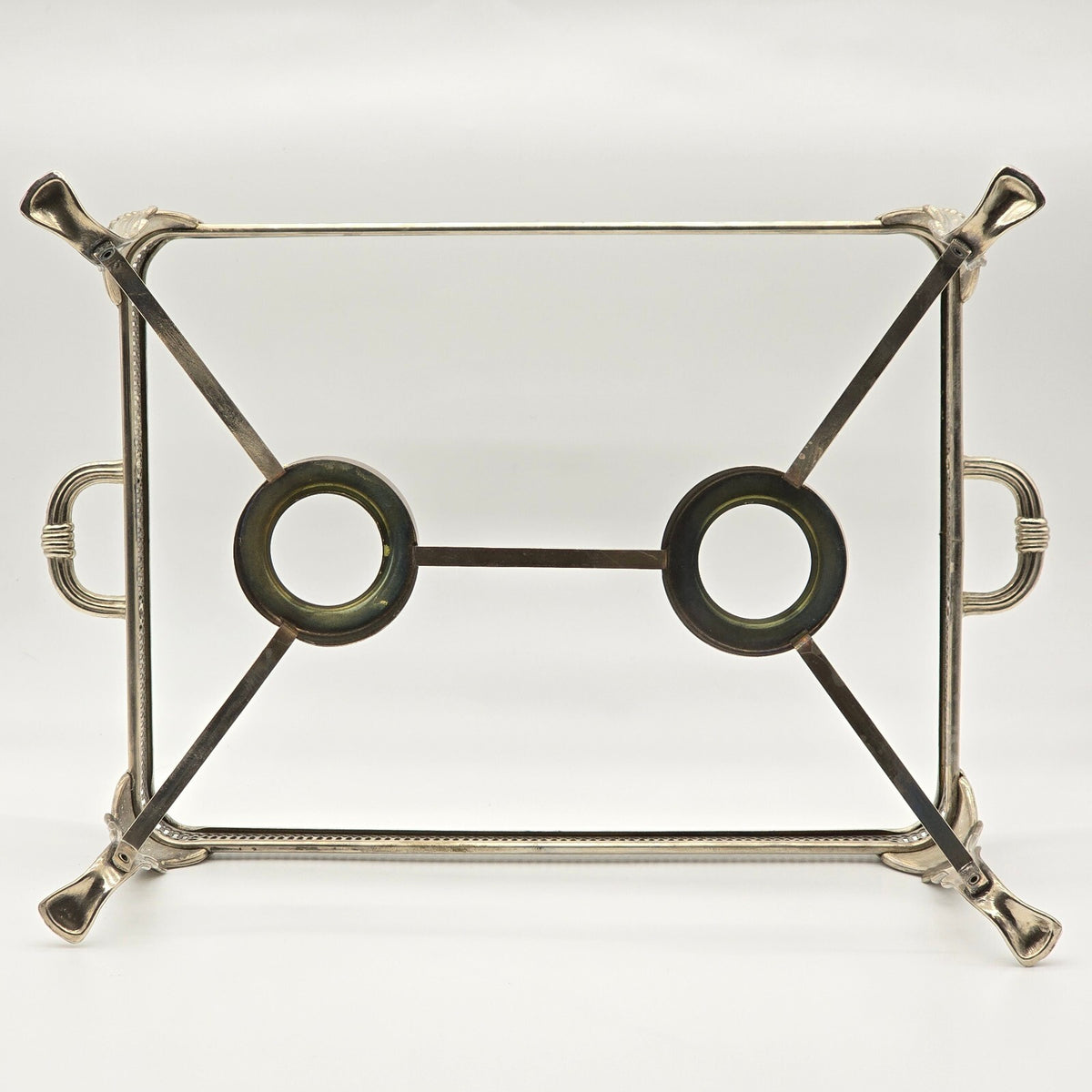 Vintage Silverplate Double Chafing Dish Buffet Warmer Stand Incomplete 18"