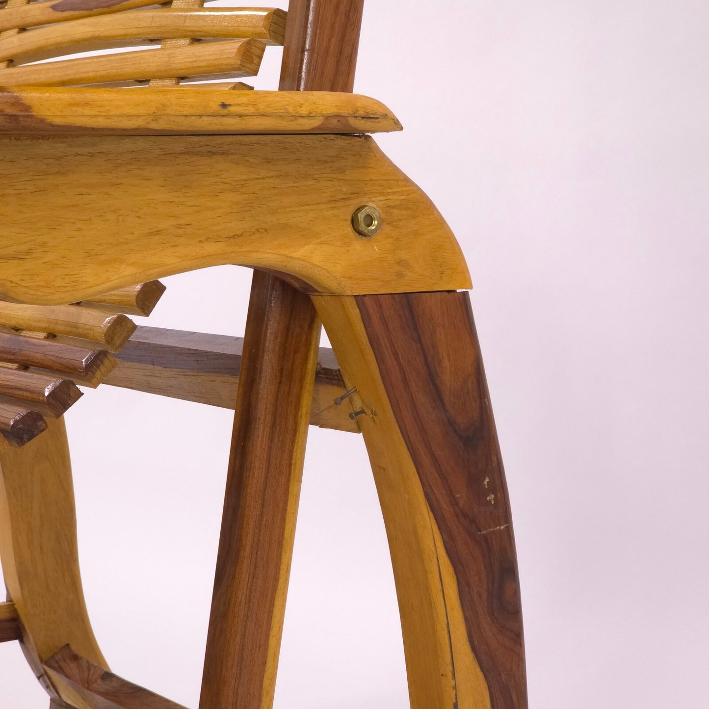 Andre Arbus Style Reclining Chaise Lounge Chair - Carved Hardwood Accent Chair