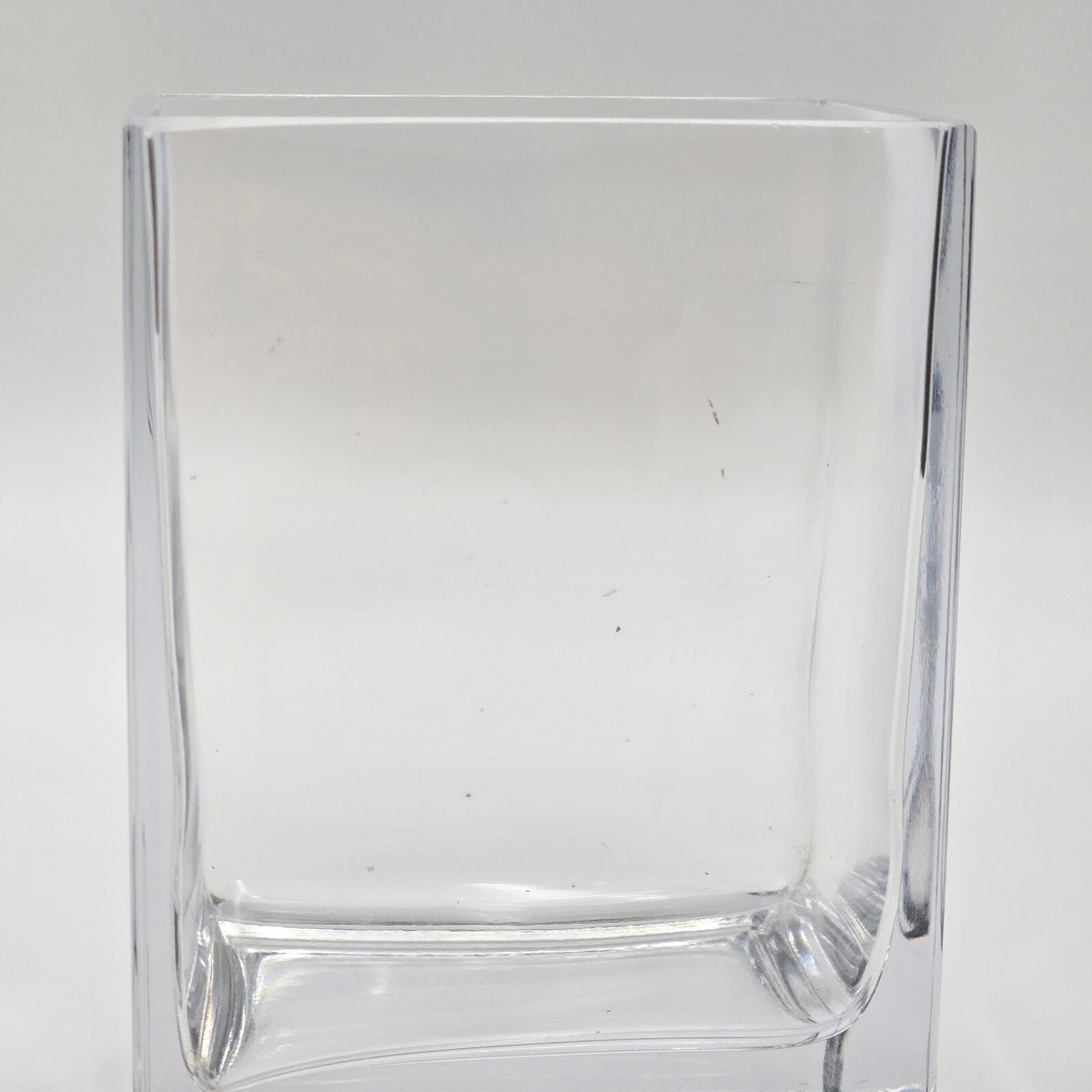 Vintage Clear Glass Cube Vases Set of 2