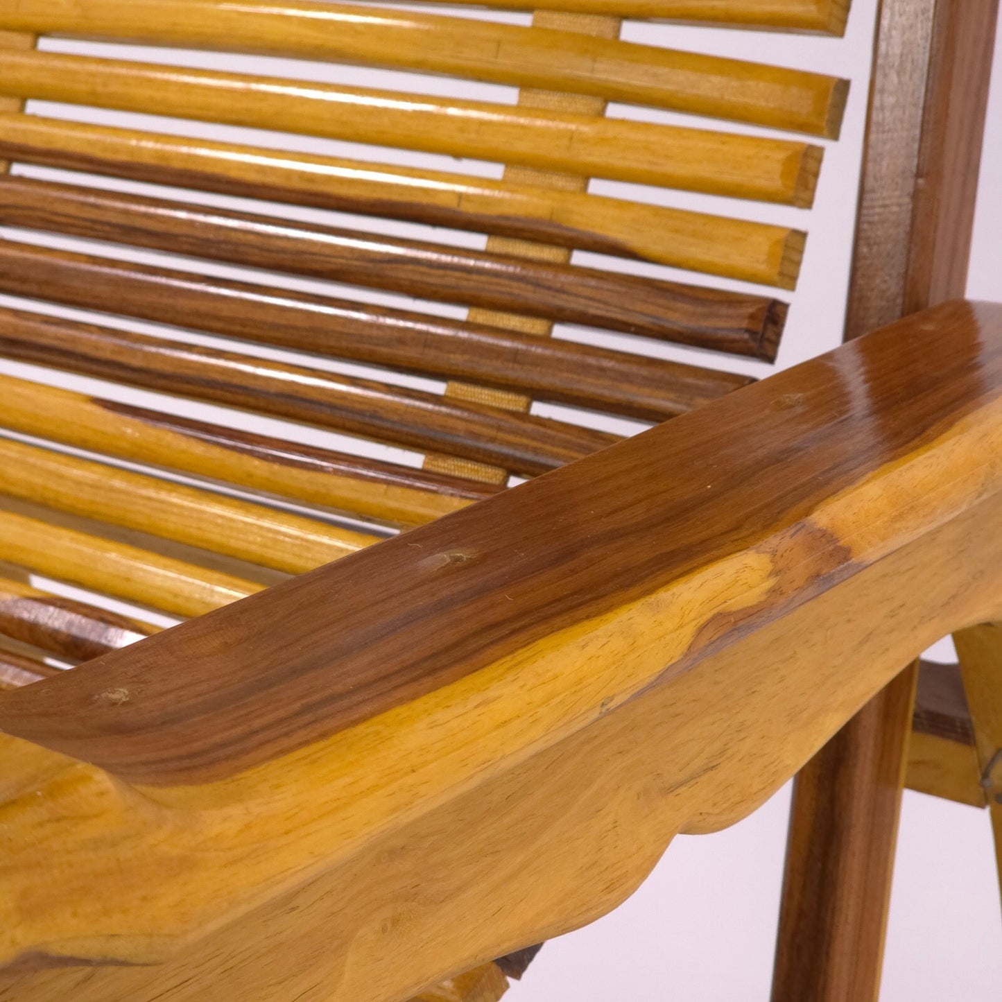 Andre Arbus Style Reclining Chaise Lounge Chair - Carved Hardwood Accent Chair