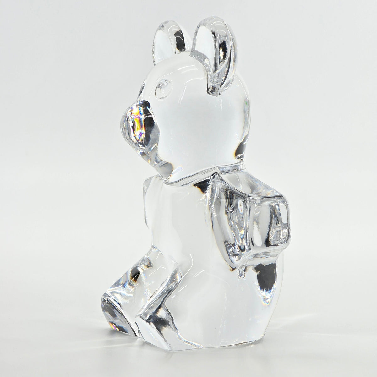 Vintage Daum France Signed Crystal Teddy Bear 5.5" Figurine / Paperweight