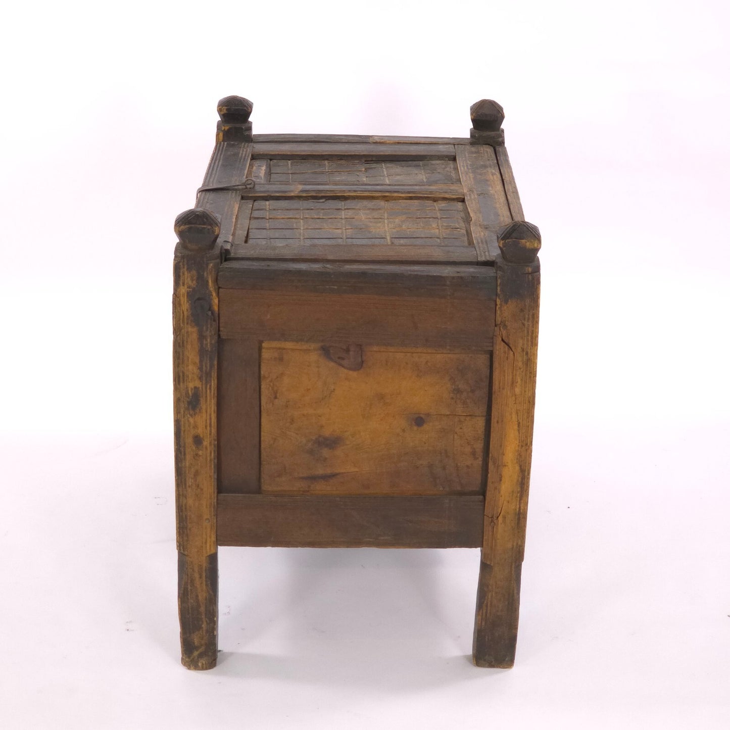 Antique 19th Century Swat Valley Hand-Carved Cedar Dowry Chest/Tribal Box Table