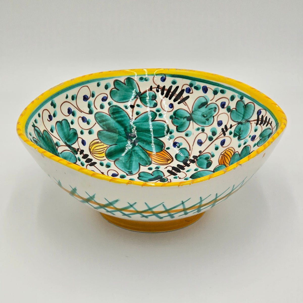 Deruta Hand-Painted Italian Ceramic Serving Bowl