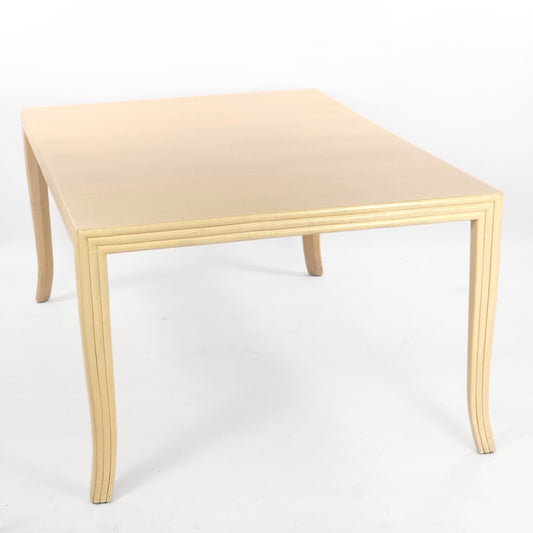 Vintage McGuire San Francisco Cream Wood Dining Table Faux Bamboo 73"
