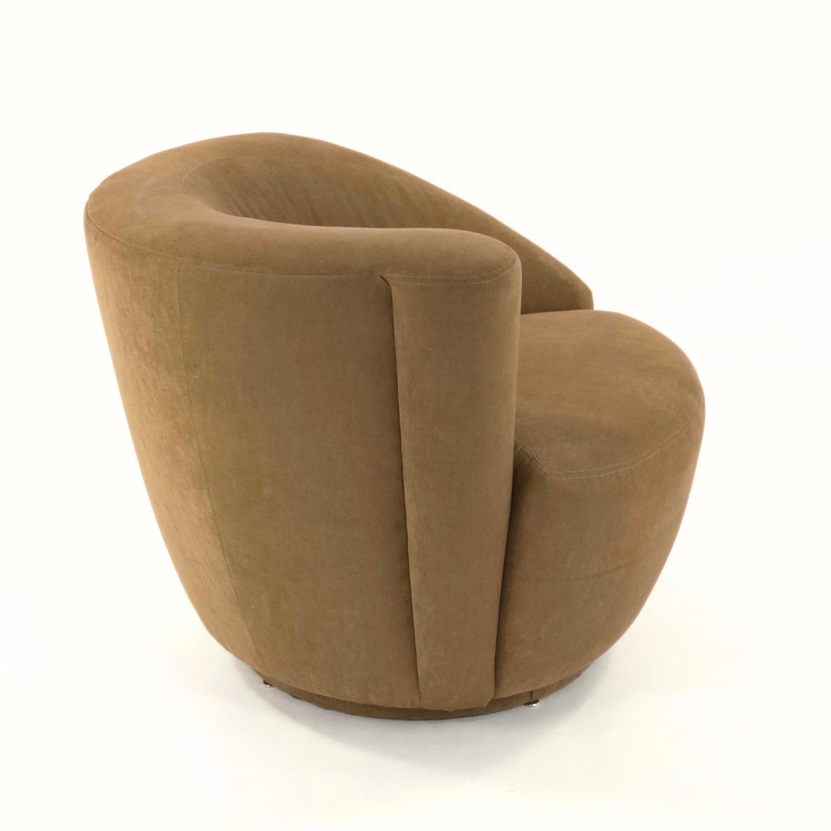 Precedent Corkscrew Swivel Chair in Taupe Upholstery