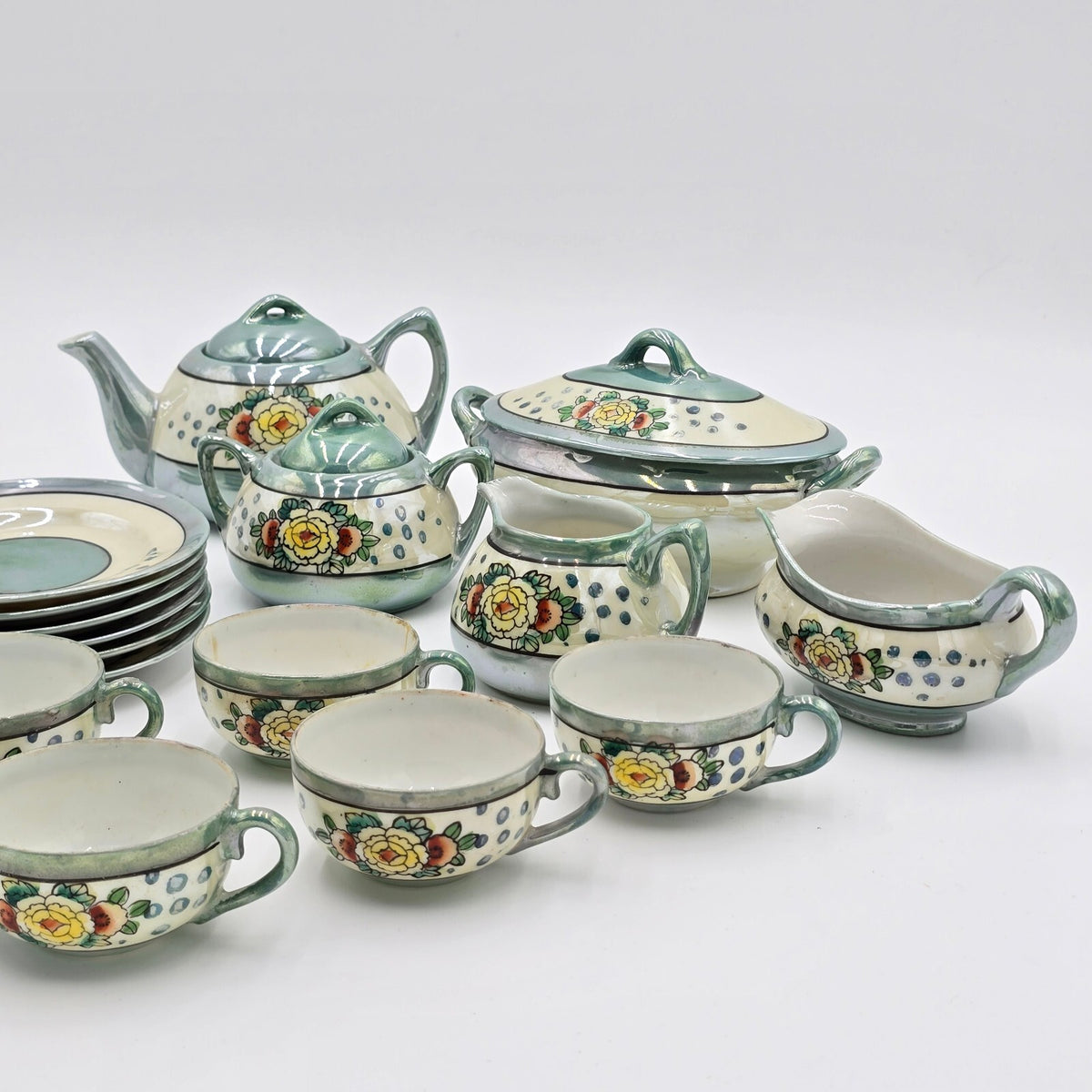 Vintage Japanese "The Little Hostess" Children's Lusterware Tea Set