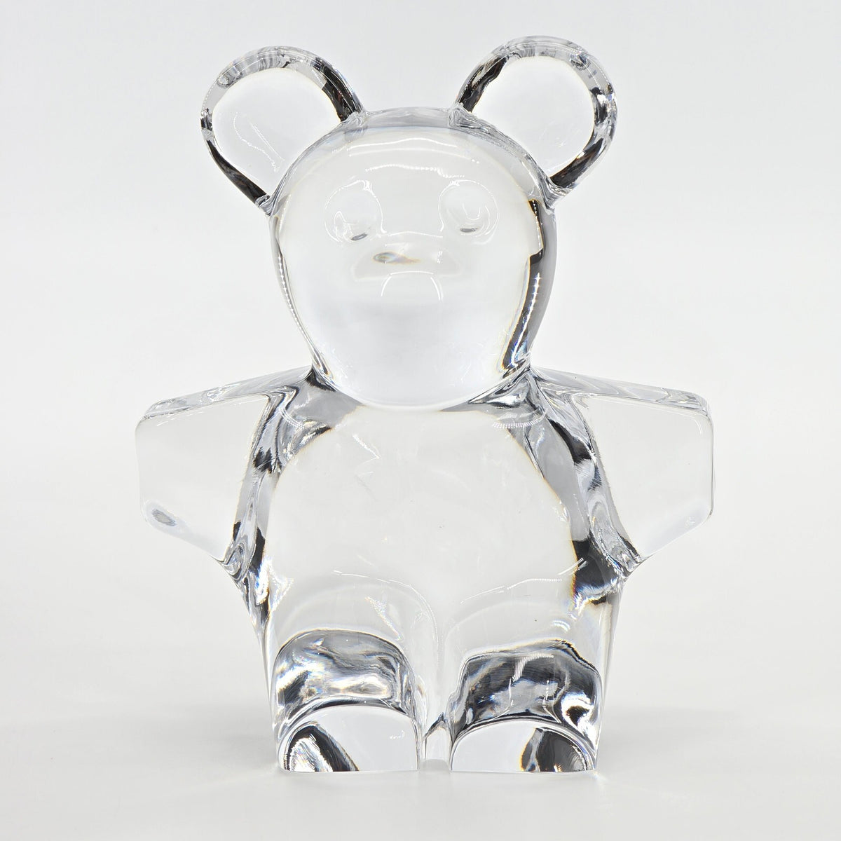Vintage Daum France Signed Crystal Teddy Bear 5.5" Figurine / Paperweight