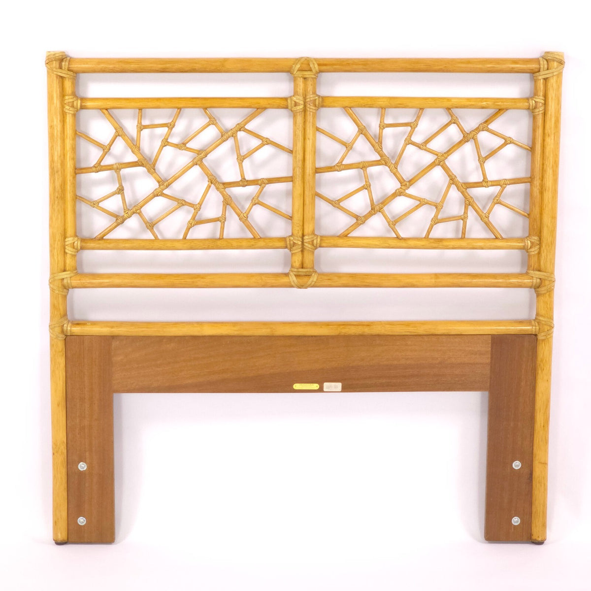 Vintage McGuire of San Francisco "Cracked Ice" Rattan Headboards - 2 Twin / King