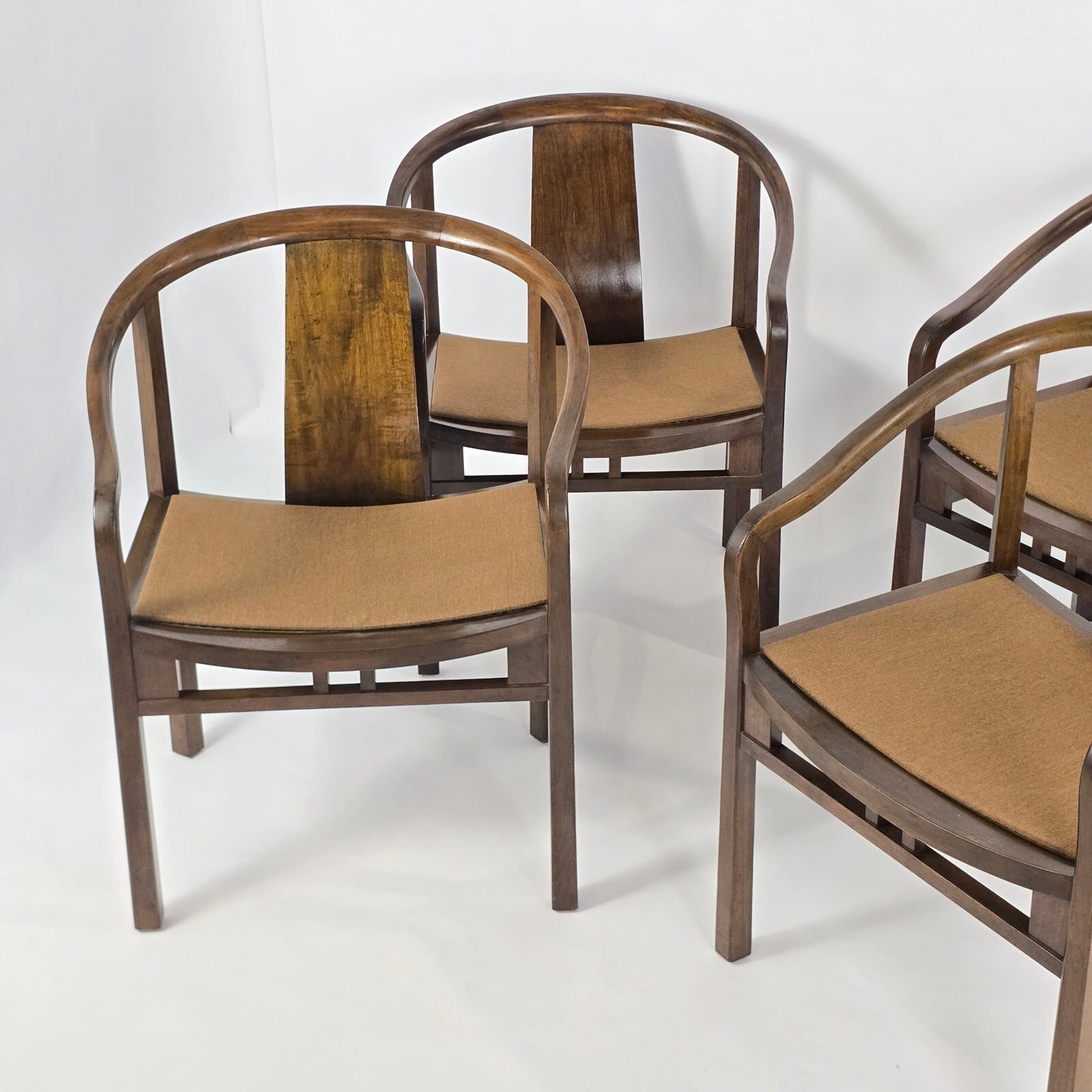 Michael Taylor for Baker Furniture MCM Asian-Style Dining/Club Chairs - Set of 4