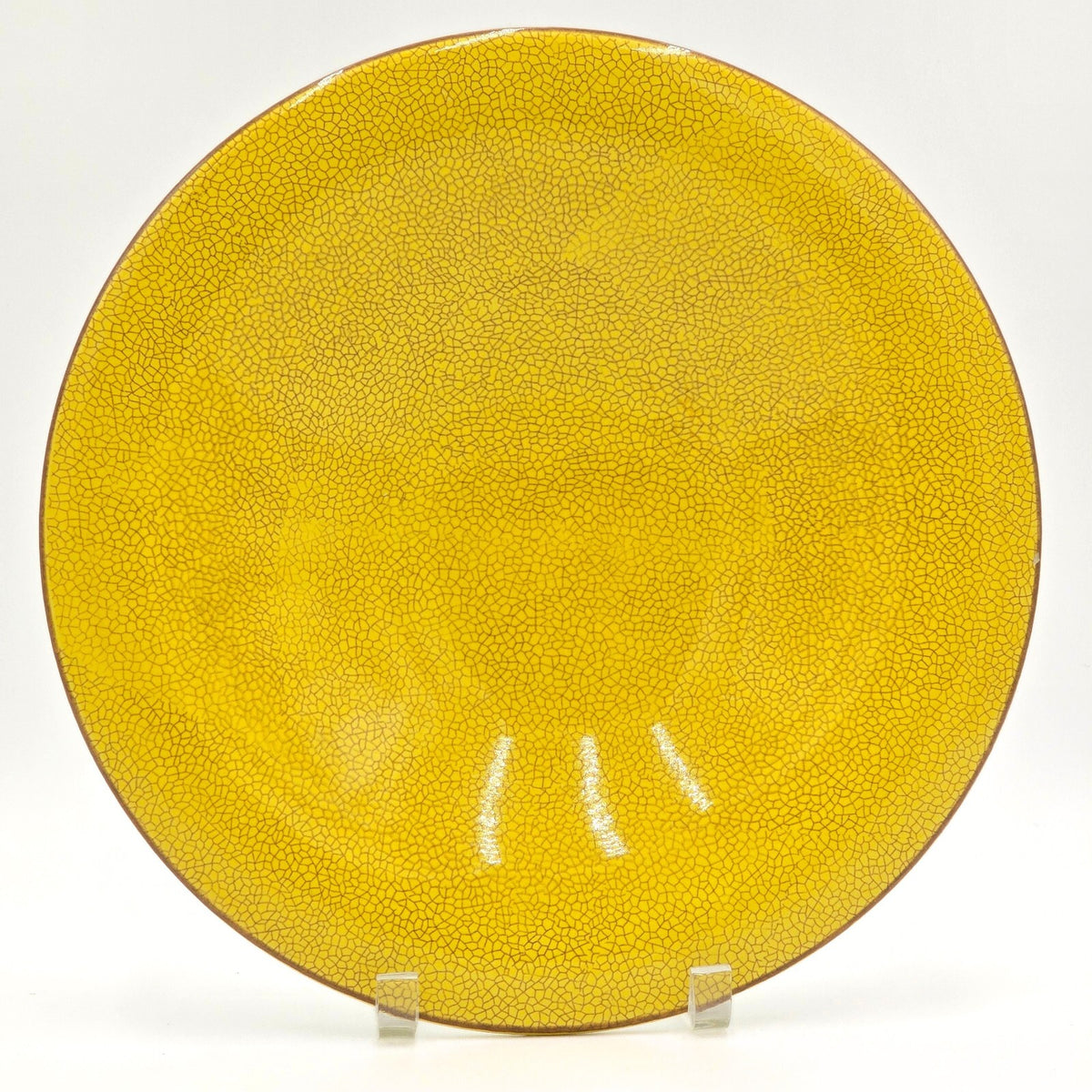 Vintage Rosenthal Keramik Yellow Crackle Glaze Serving Bowl Art Deco Germany
