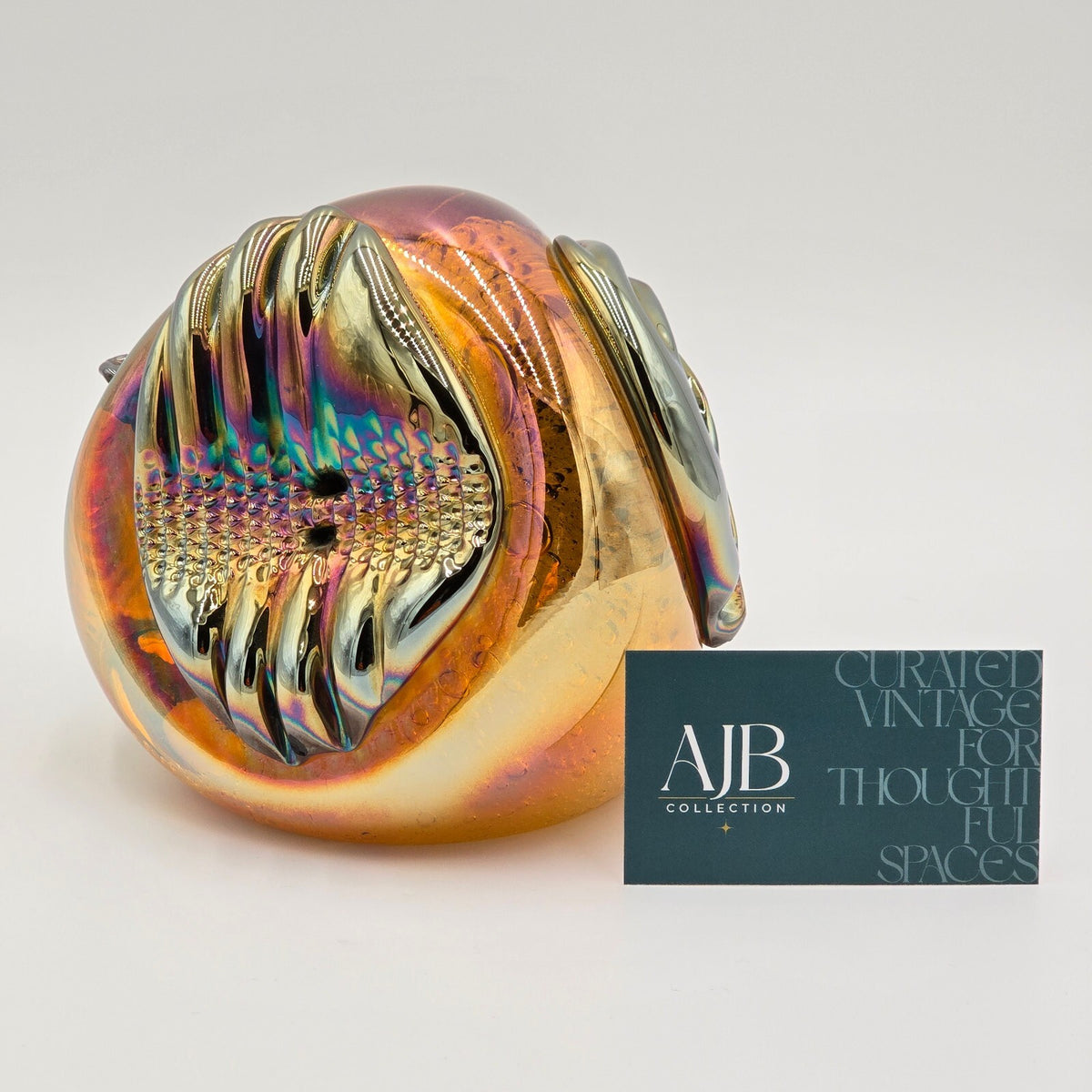 Vintage Rollin Karg Magnum Art Glass Paperweight Sculpture, Signed 2002