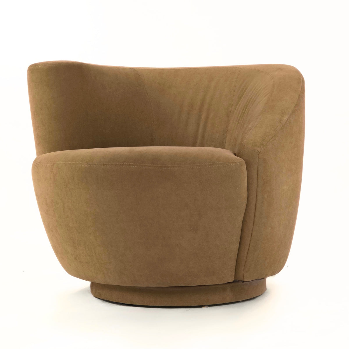 Precedent Corkscrew Swivel Chair in Taupe Upholstery