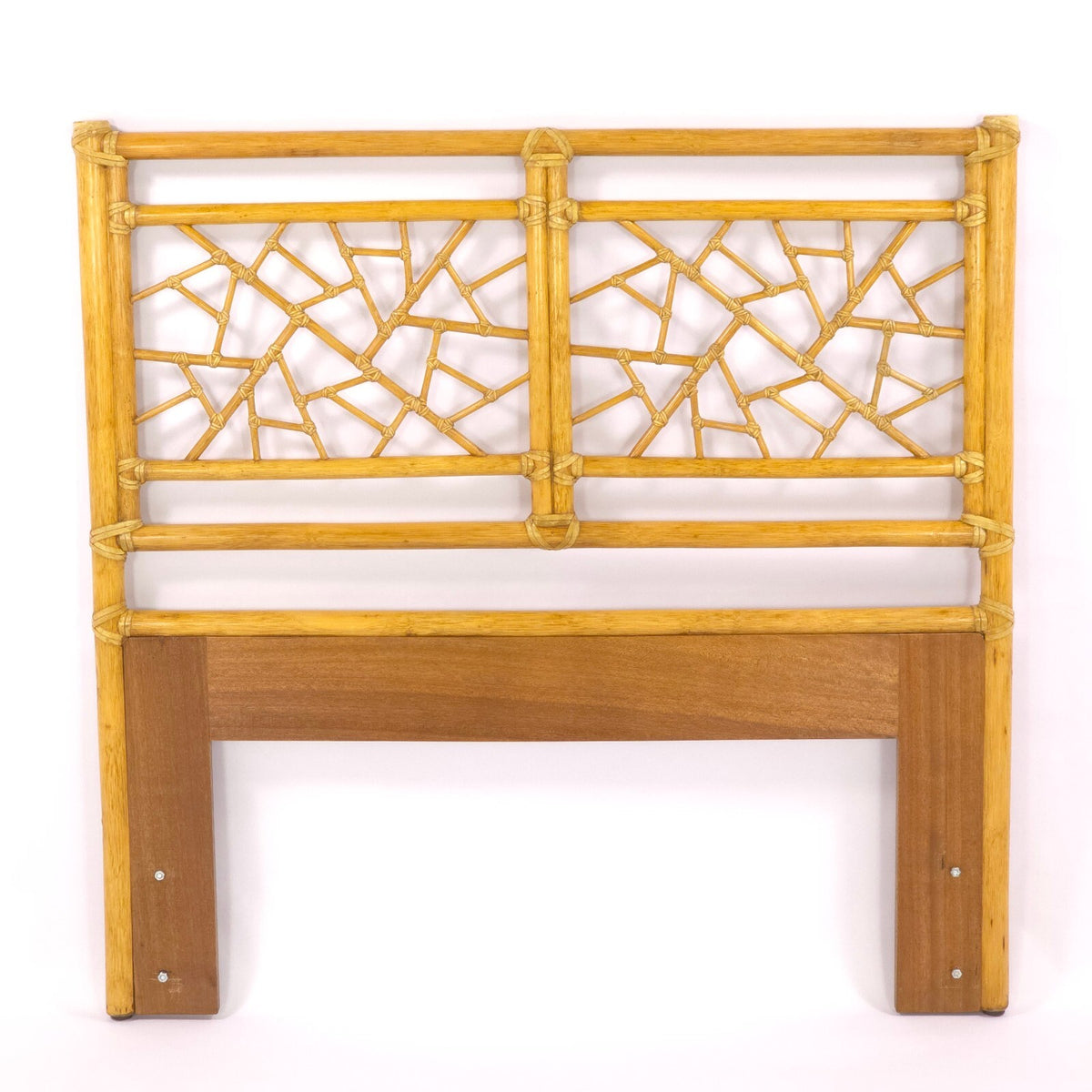 Vintage McGuire of San Francisco "Cracked Ice" Rattan Headboards - 2 Twin / King