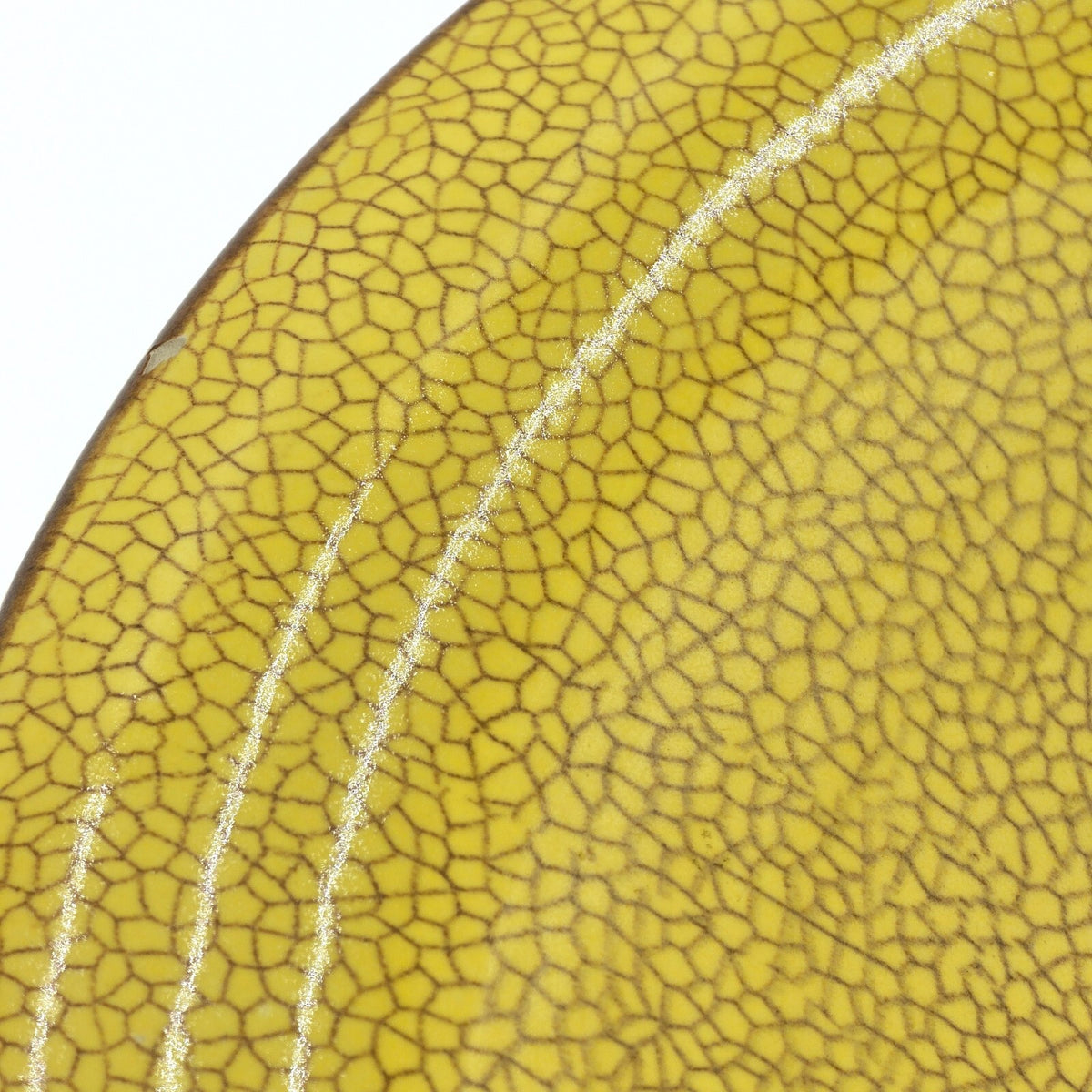 Vintage Rosenthal Keramik Yellow Crackle Glaze Serving Bowl Art Deco Germany