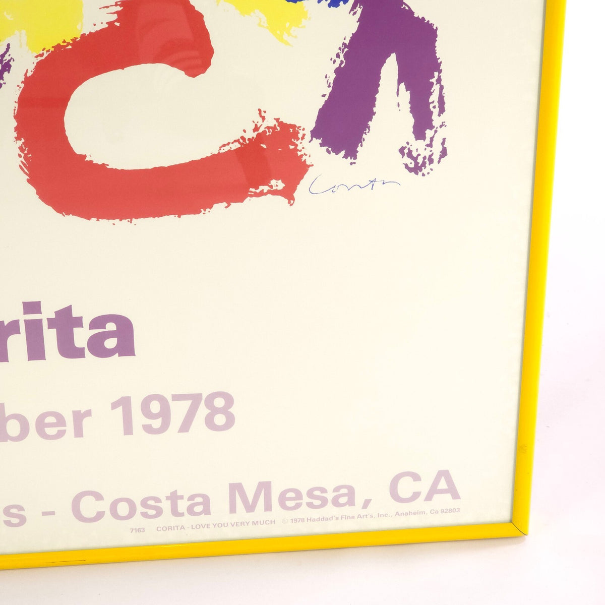 1978 Corita Kent I Love You Very Much Muirhead Gallery Poster Framed